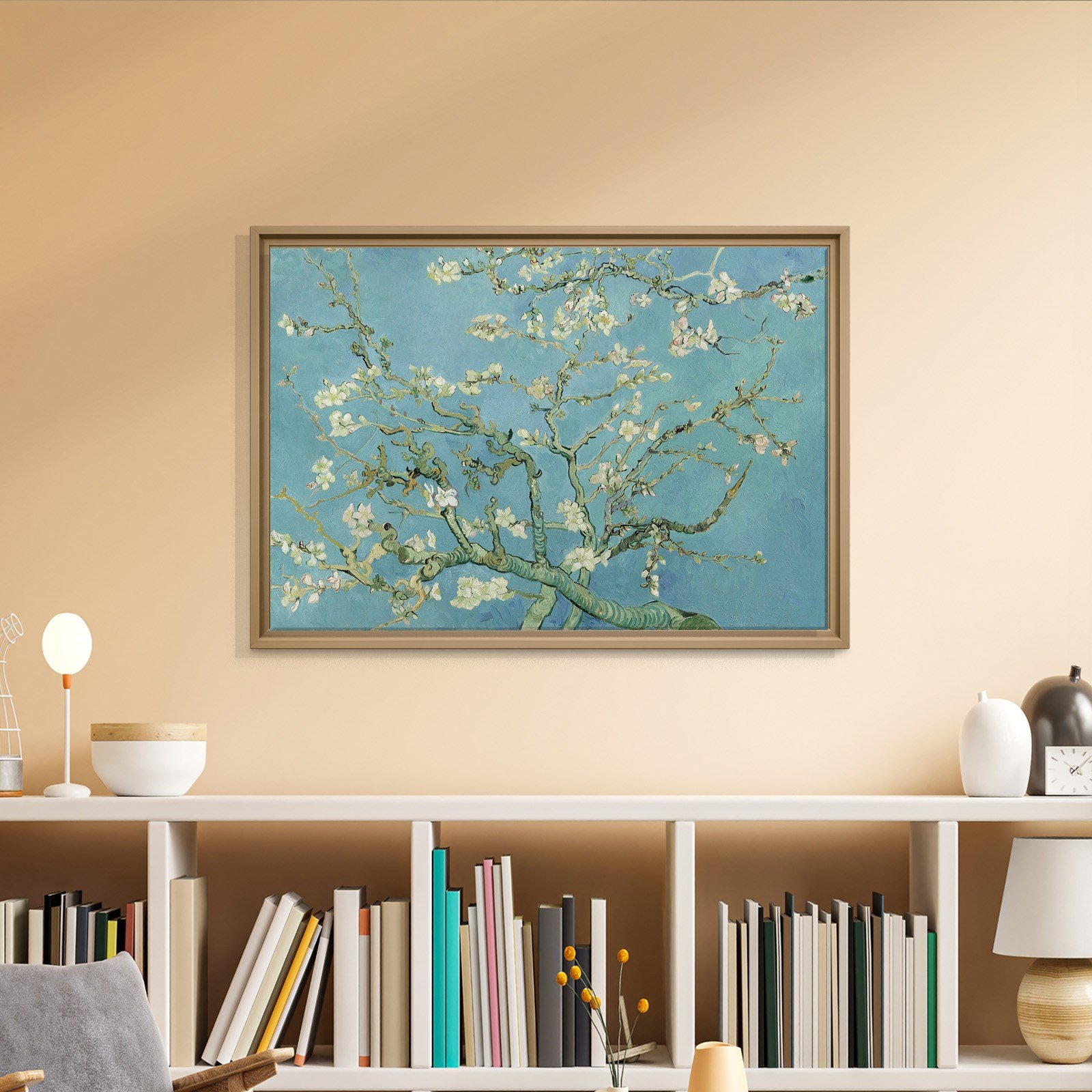 Çiçek Açan Badem Ağacı - Almond Blossom -Mavi -Vincent van Gogh