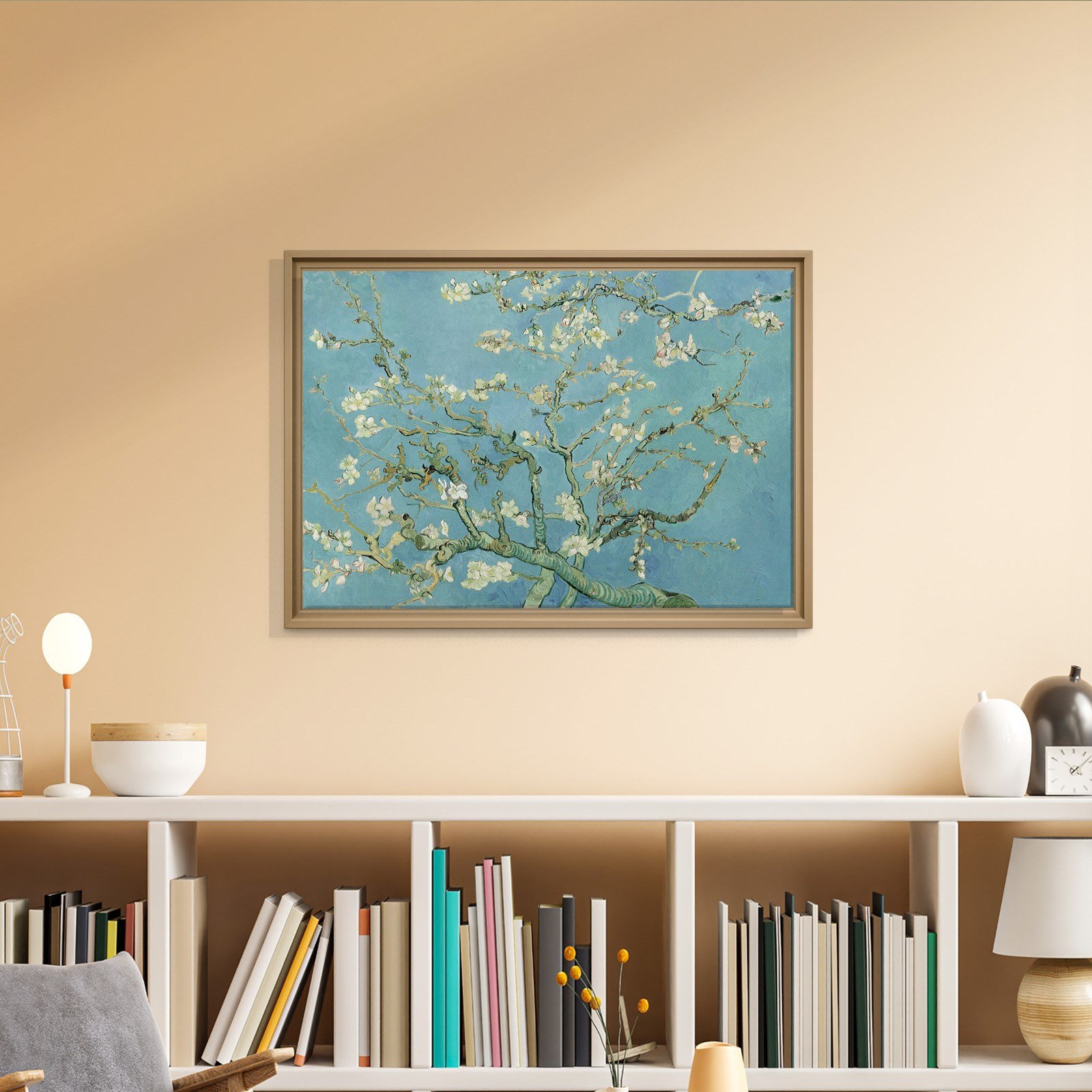 Çiçek Açan Badem Ağacı - Almond Blossom -Mavi -Vincent van Gogh
