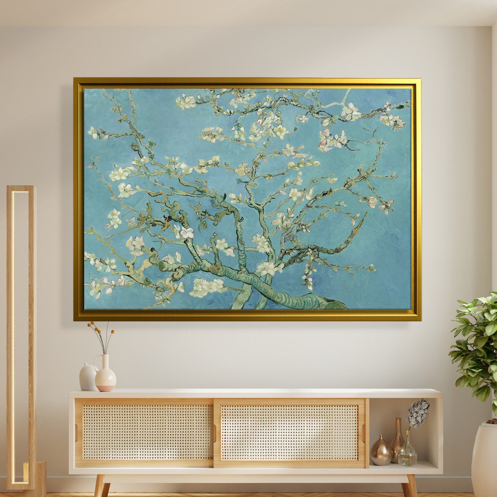 Çiçek Açan Badem Ağacı - Almond Blossom -Mavi -Vincent van Gogh