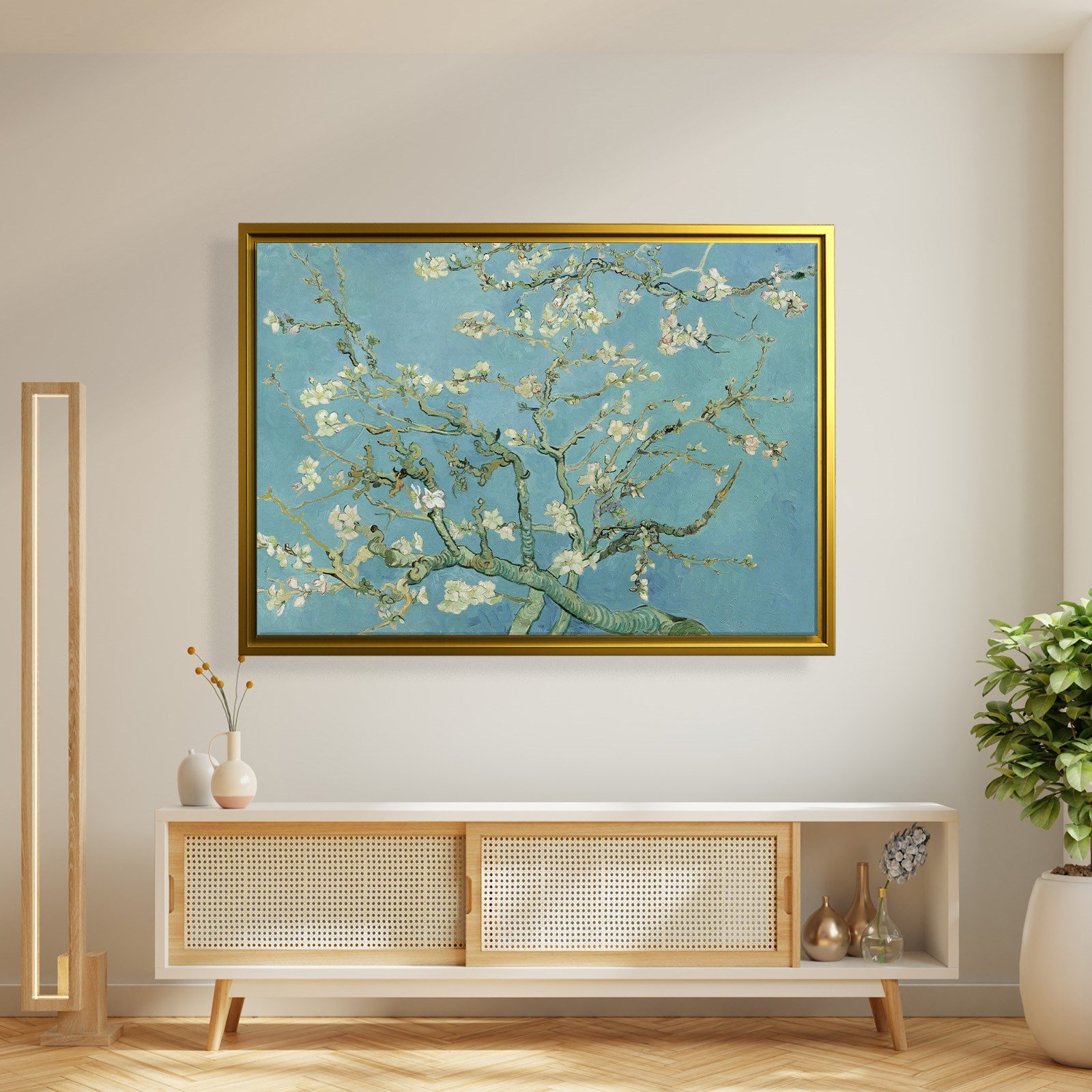 Çiçek Açan Badem Ağacı - Almond Blossom -Mavi -Vincent van Gogh