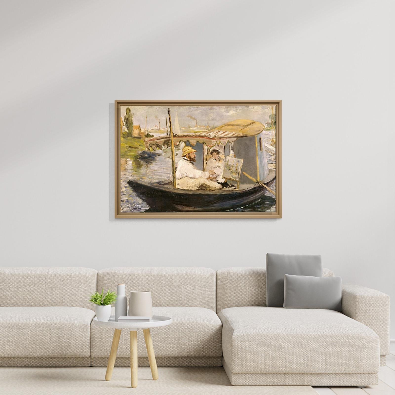 Claude Monet Stüdyo Teknesinde (1874) - Édouard Manet