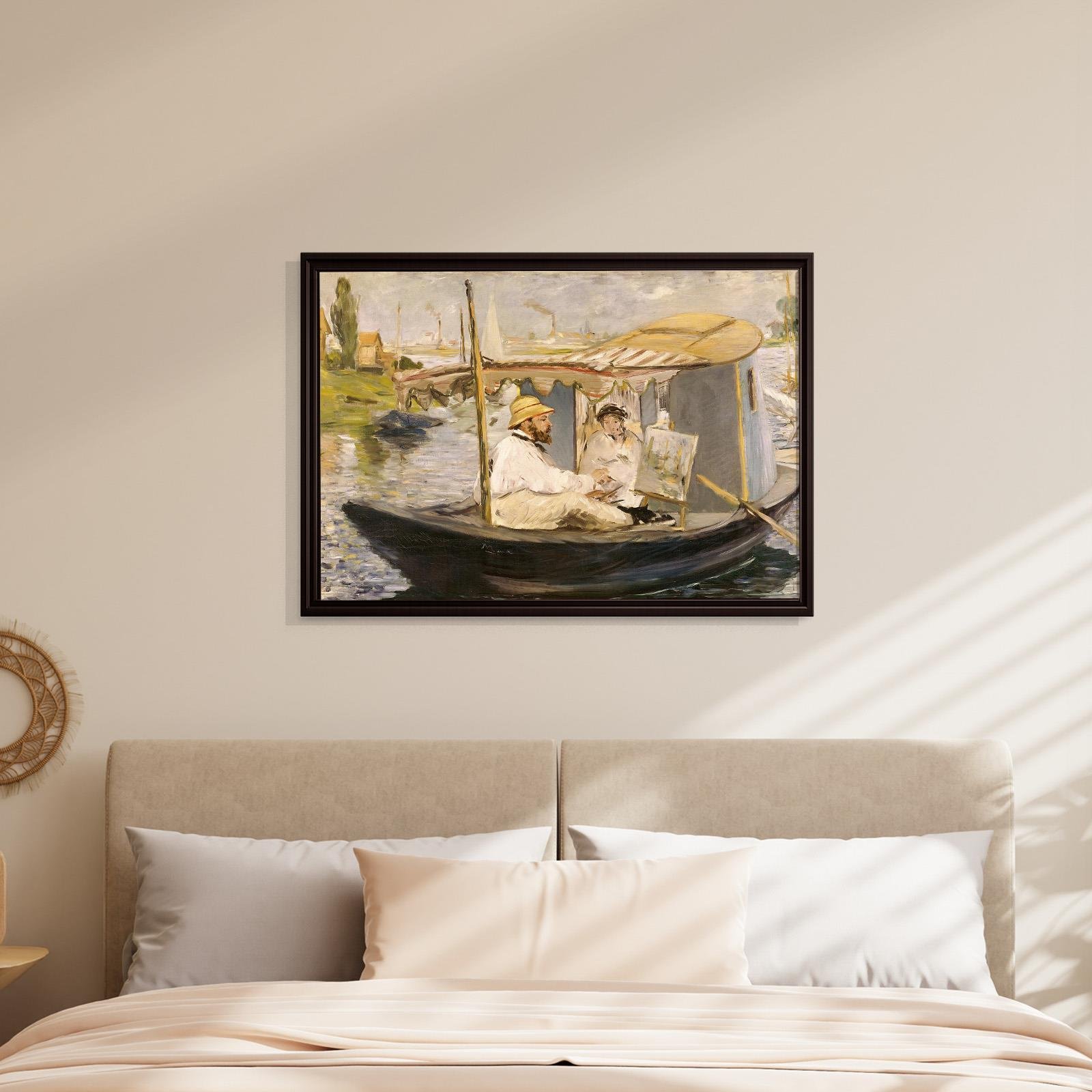 Claude Monet Stüdyo Teknesinde (1874) - Édouard Manet
