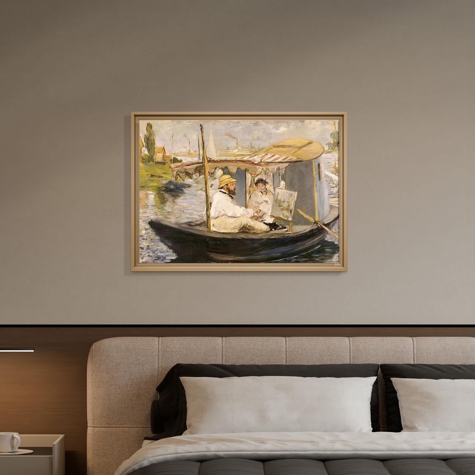 Claude Monet Stüdyo Teknesinde (1874) - Édouard Manet