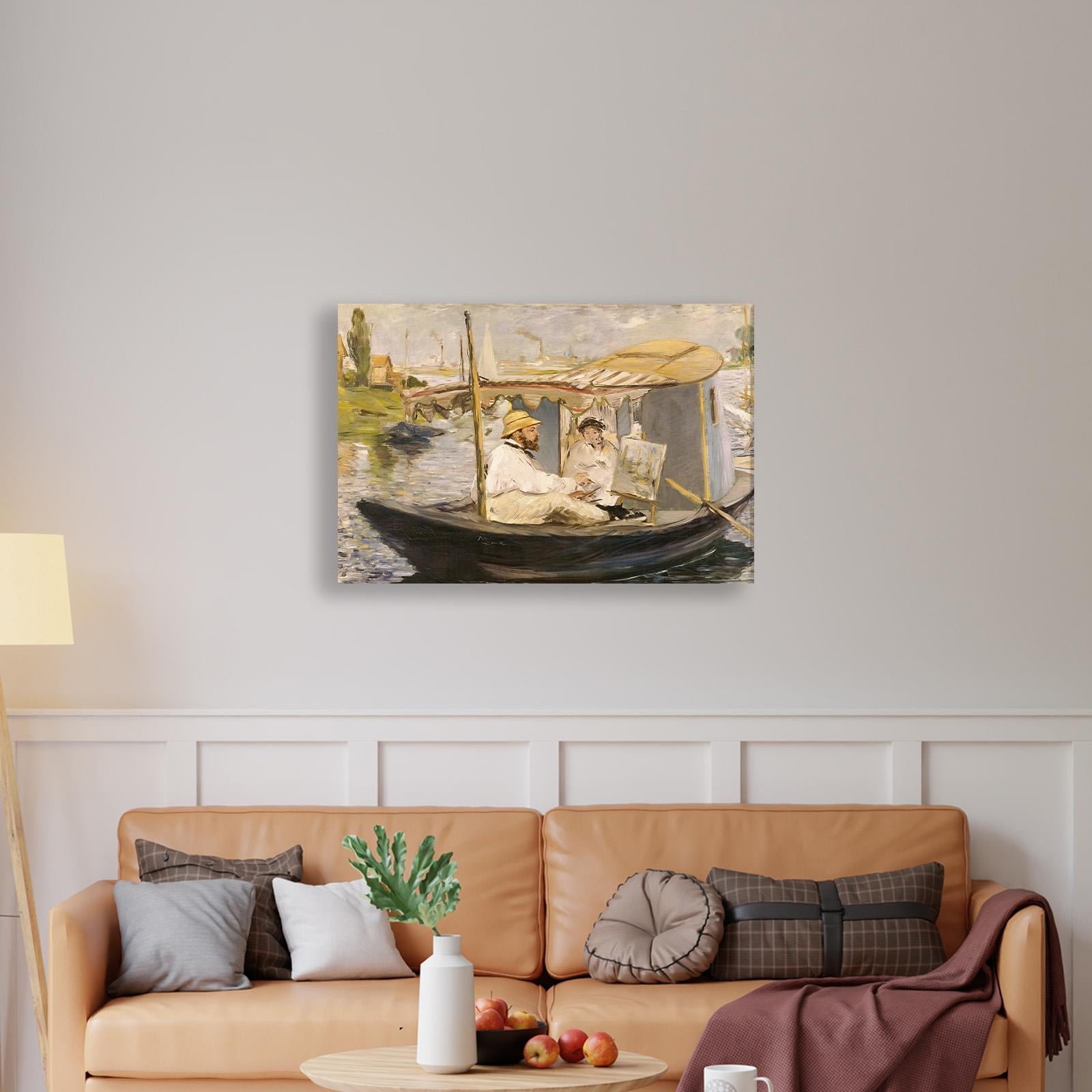 Claude Monet Stüdyo Teknesinde (1874) - Édouard Manet