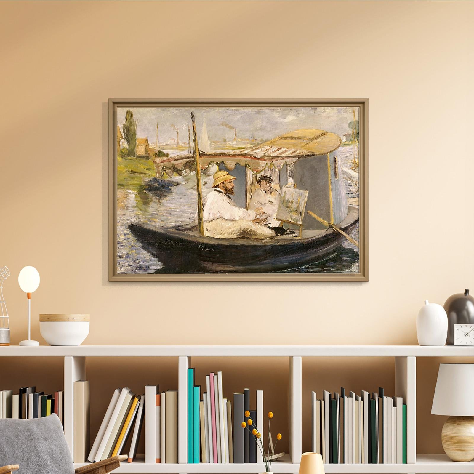 Claude Monet Stüdyo Teknesinde (1874) - Édouard Manet