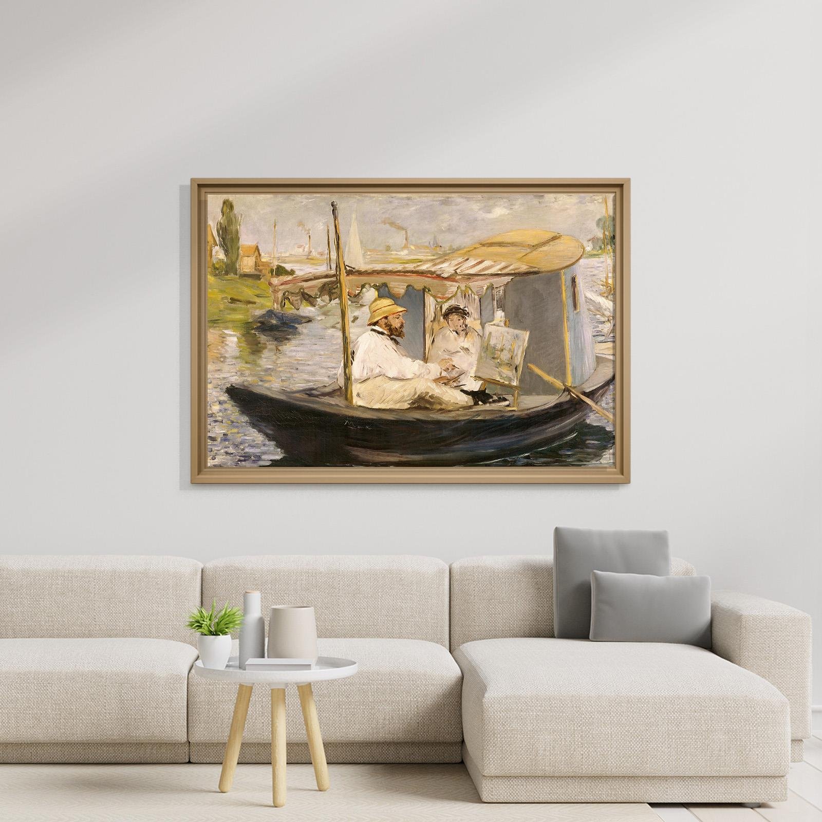 Claude Monet Stüdyo Teknesinde (1874) - Édouard Manet