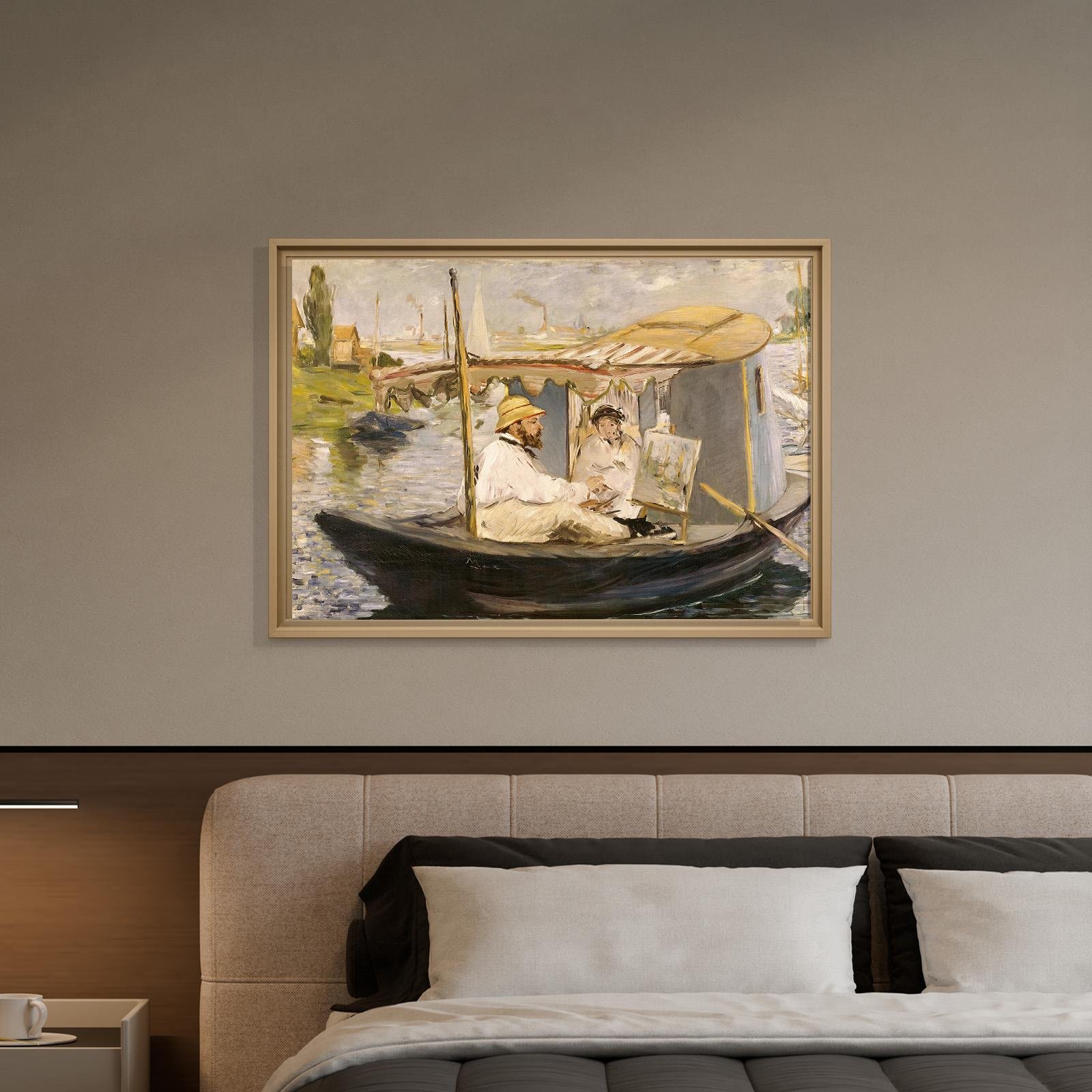 Claude Monet Stüdyo Teknesinde (1874) - Édouard Manet