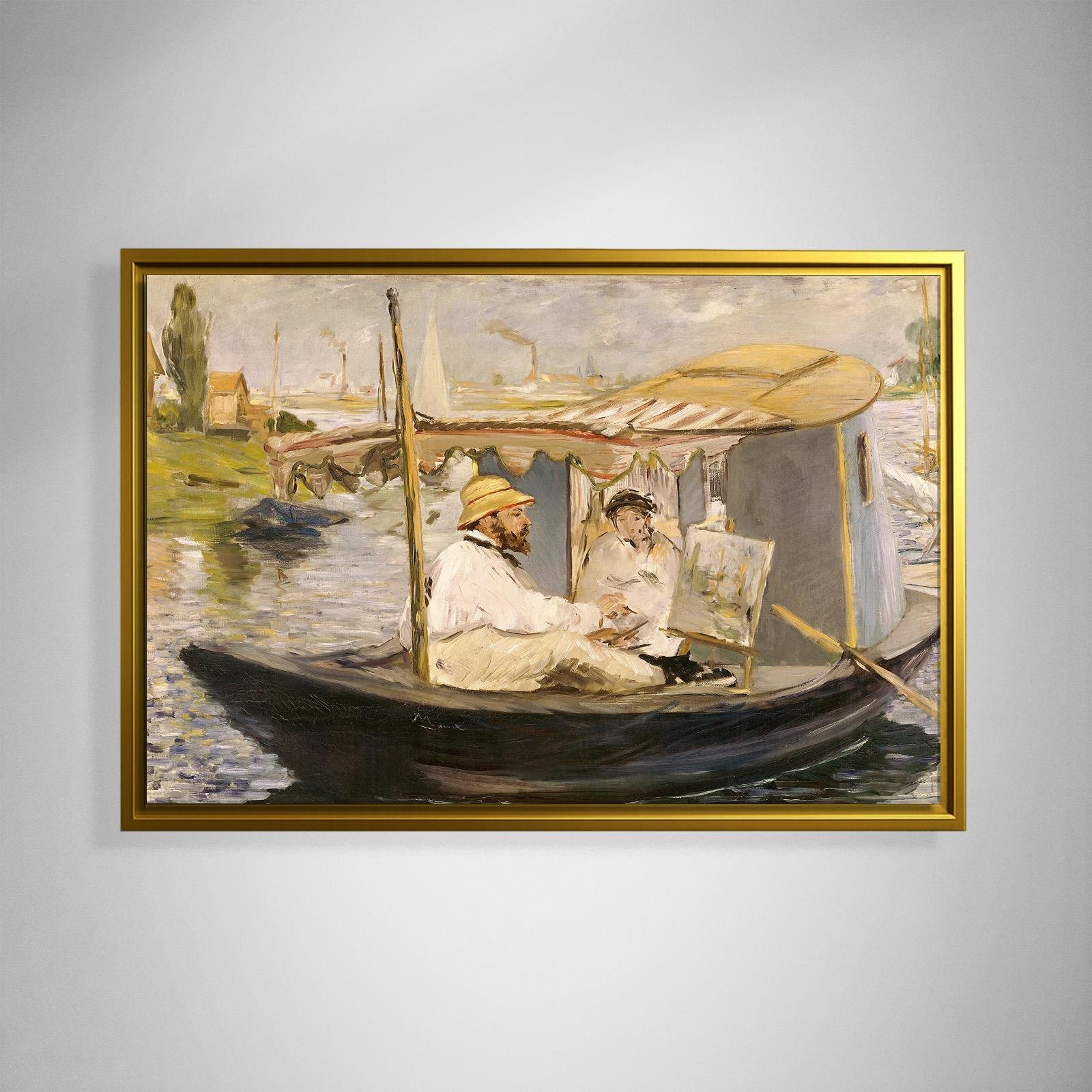 Claude Monet Stüdyo Teknesinde (1874) - Édouard Manet