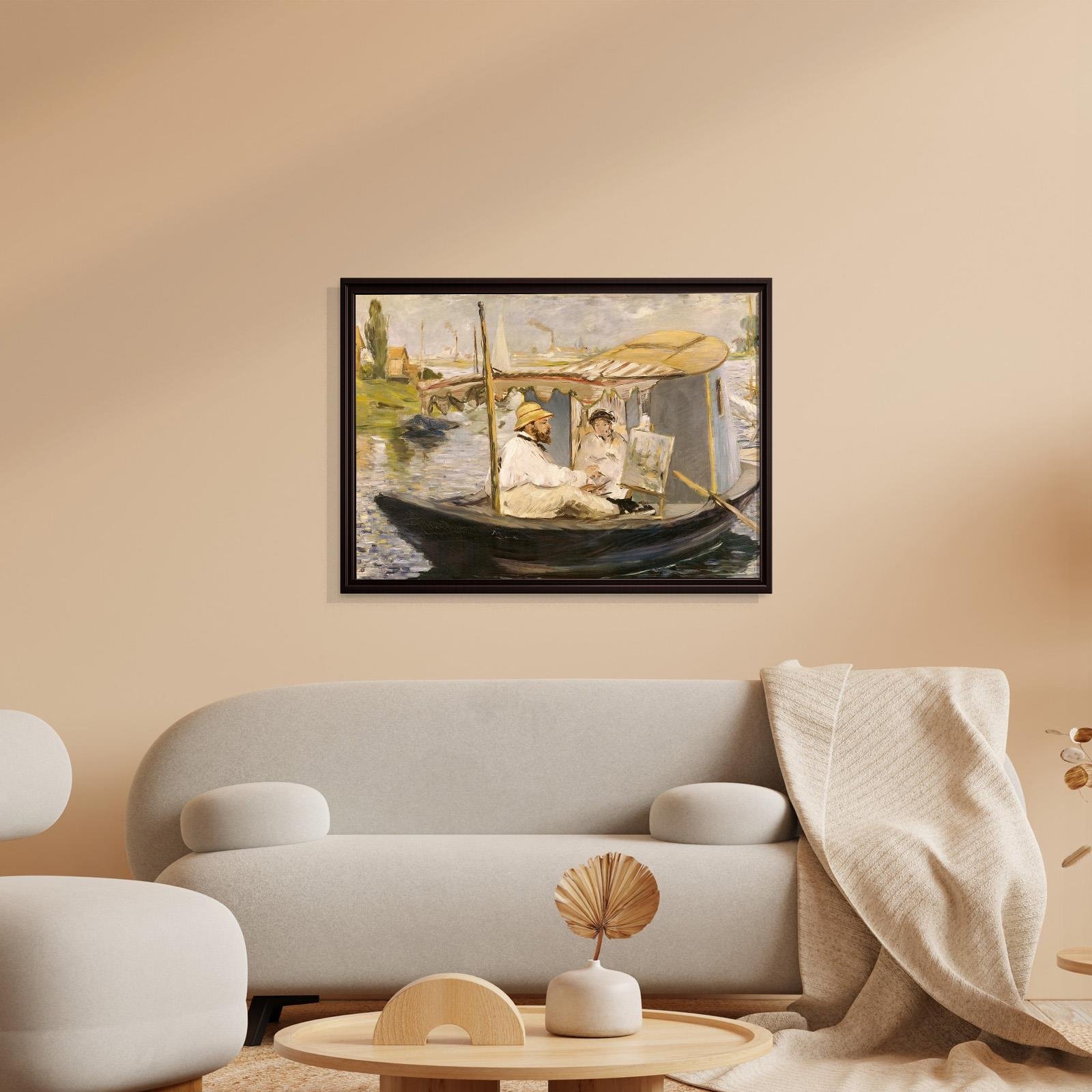 Claude Monet Stüdyo Teknesinde (1874) - Édouard Manet