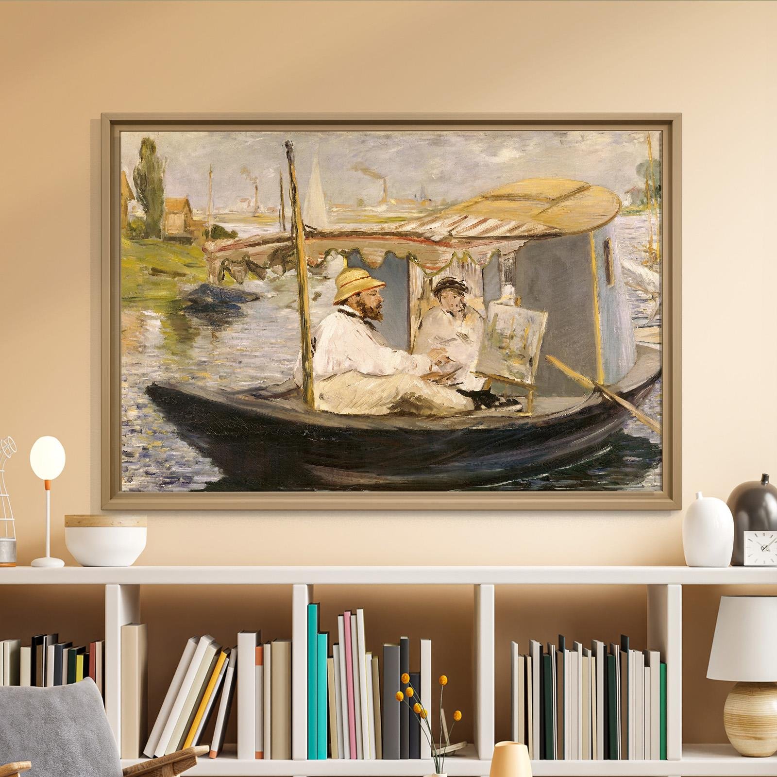 Claude Monet Stüdyo Teknesinde (1874) - Édouard Manet