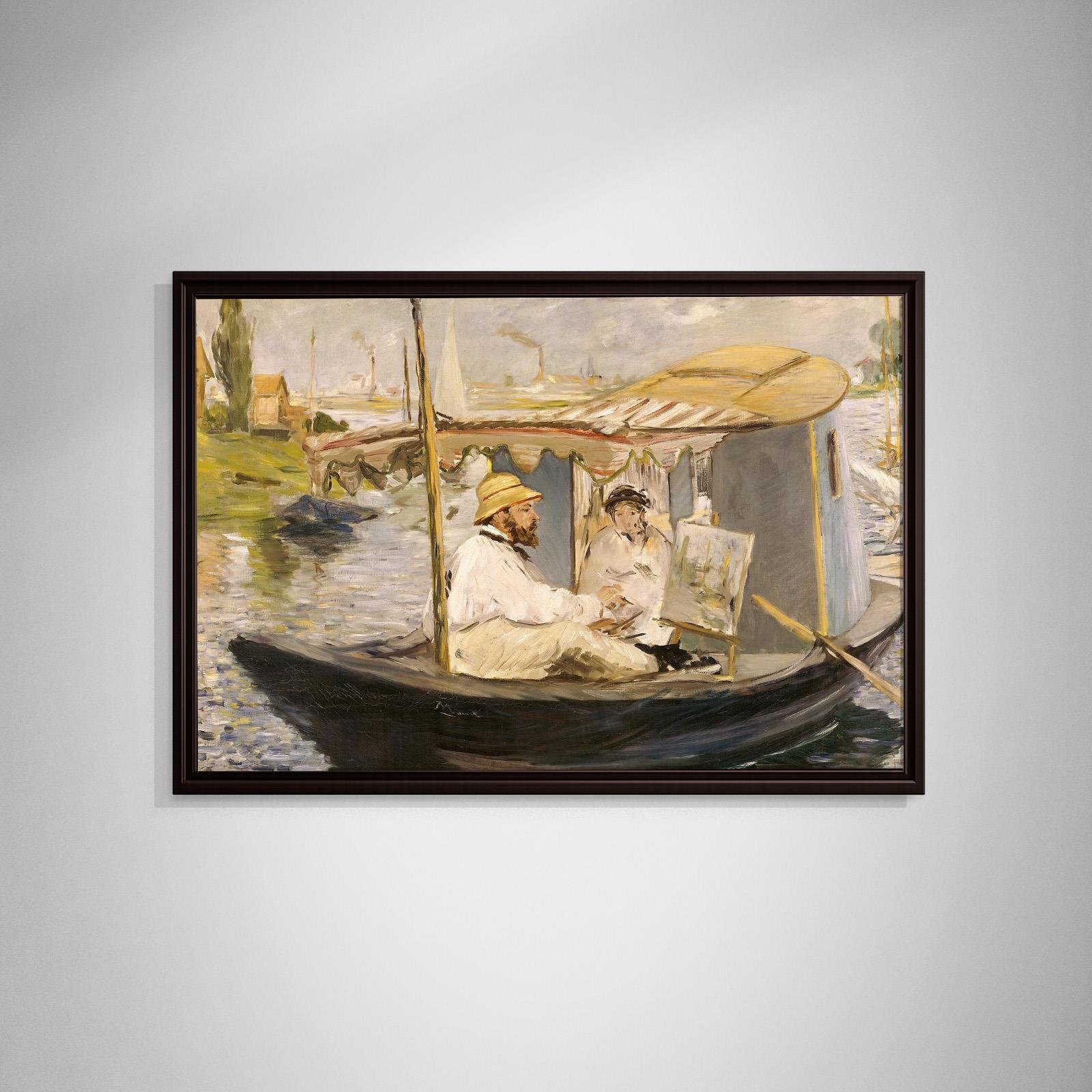 Claude Monet Stüdyo Teknesinde (1874) - Édouard Manet