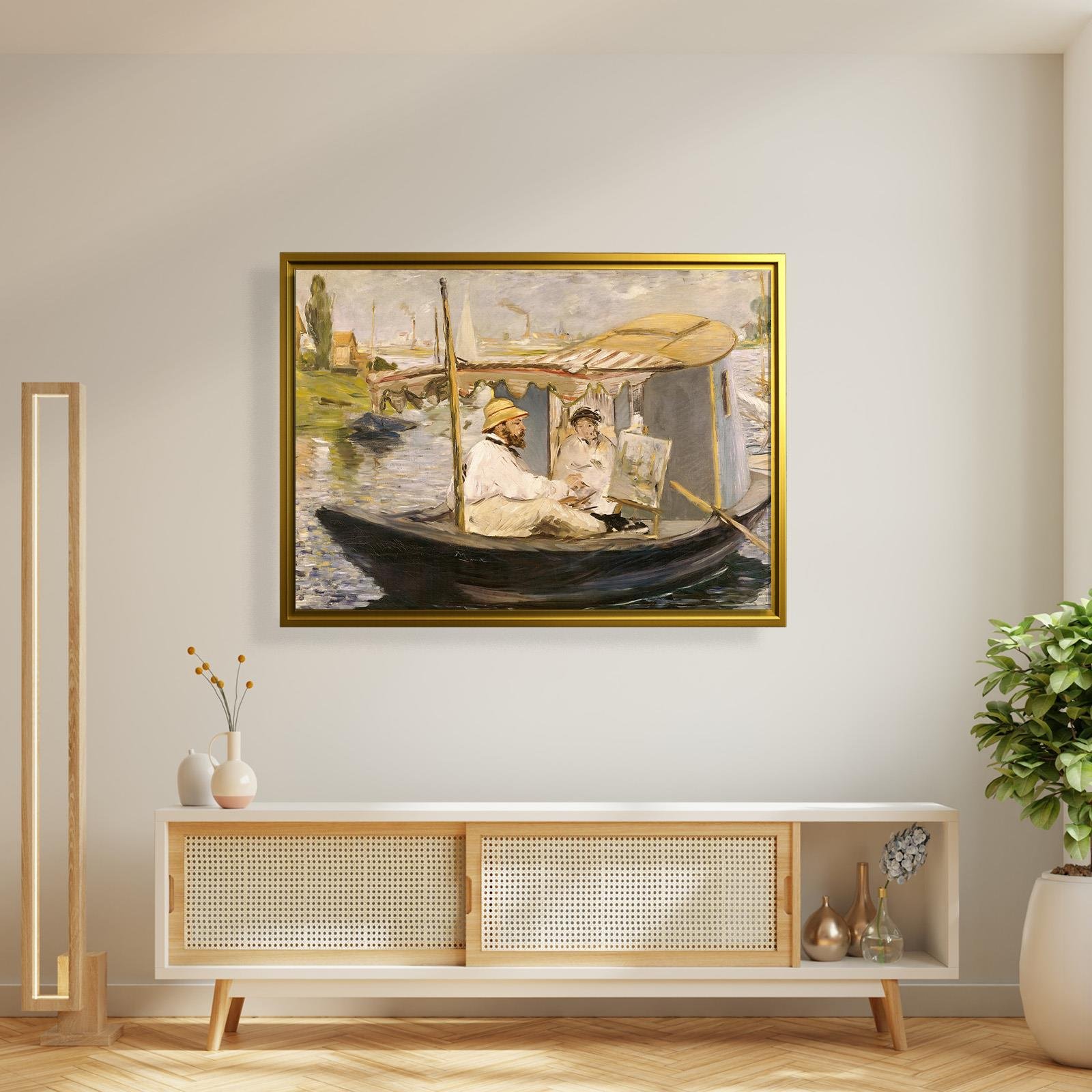 Claude Monet Stüdyo Teknesinde (1874) - Édouard Manet