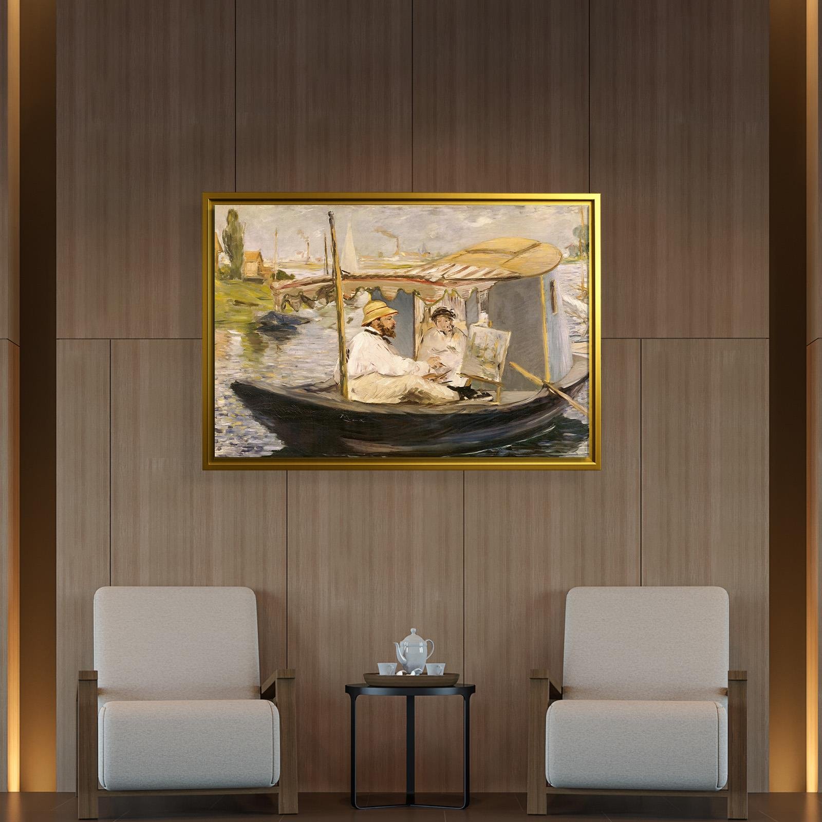 Claude Monet Stüdyo Teknesinde (1874) - Édouard Manet