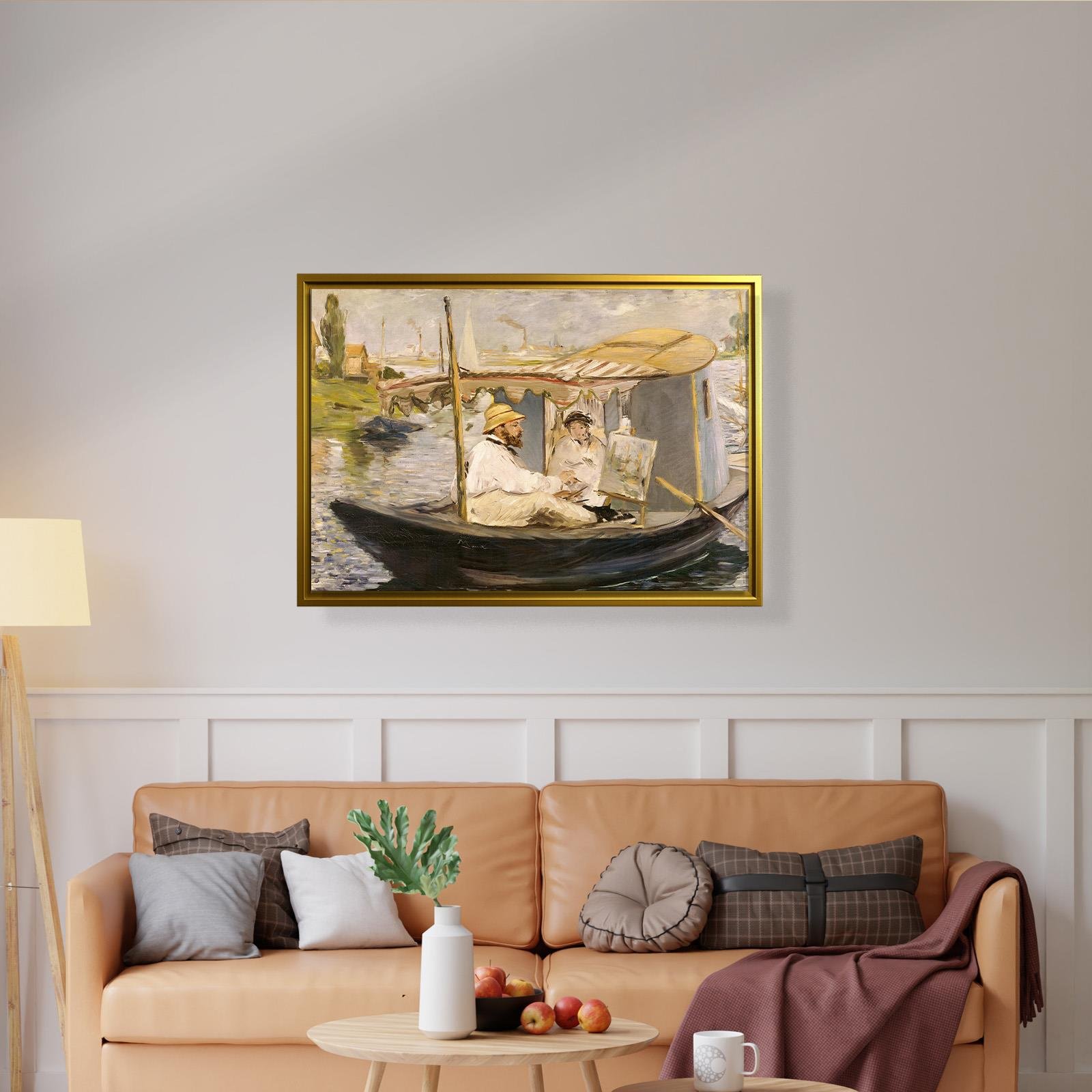 Claude Monet Stüdyo Teknesinde (1874) - Édouard Manet