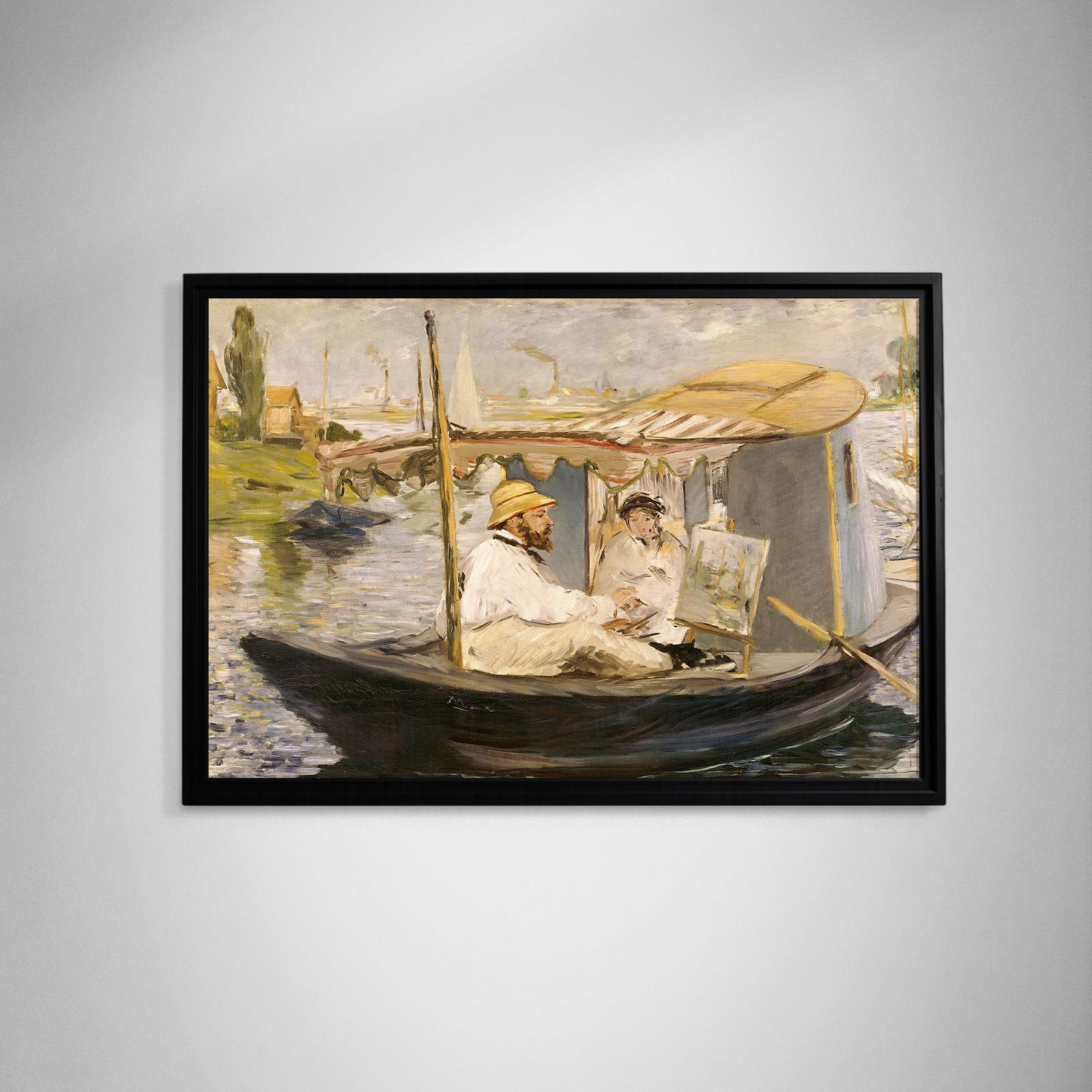 Claude Monet Stüdyo Teknesinde (1874) - Édouard Manet