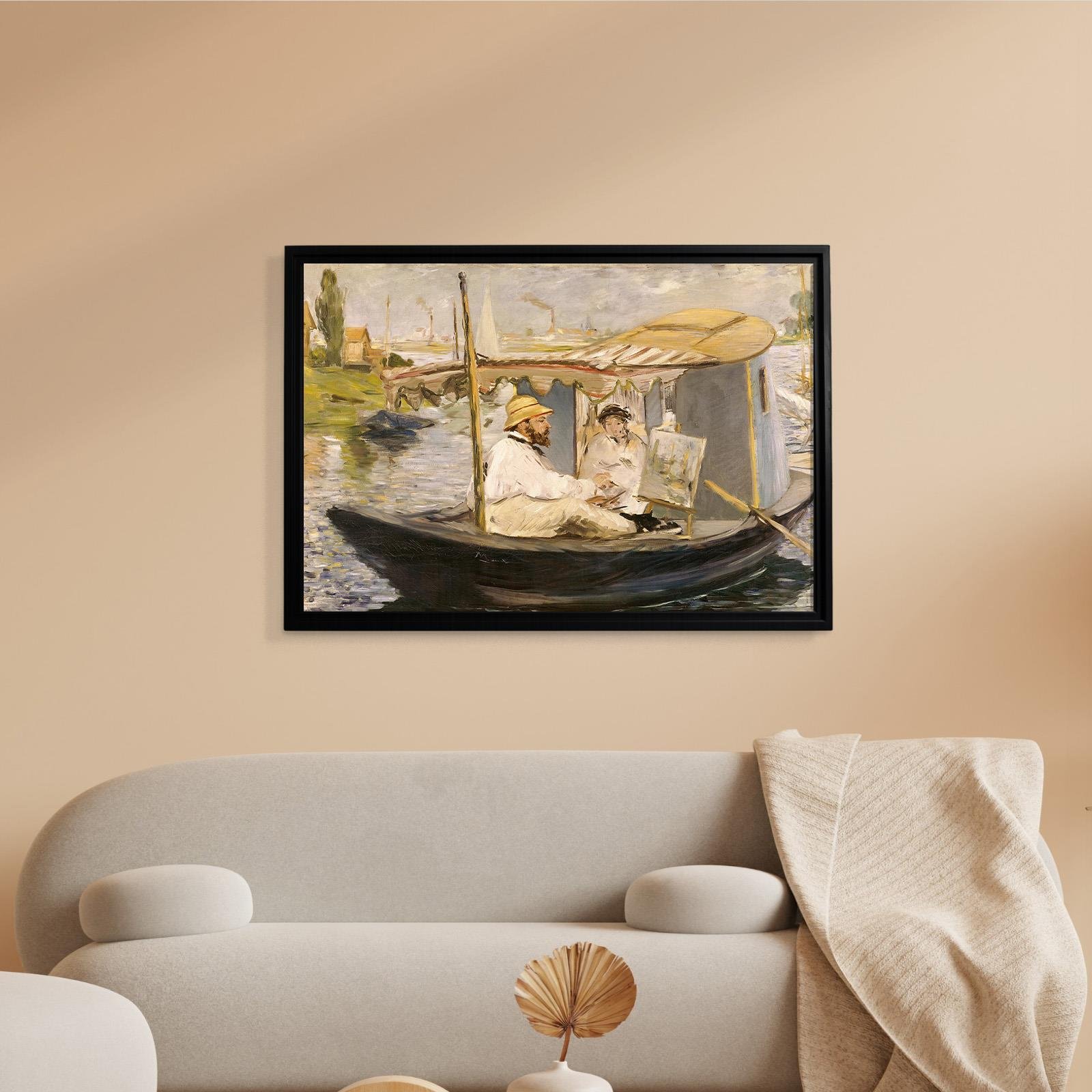 Claude Monet Stüdyo Teknesinde (1874) - Édouard Manet