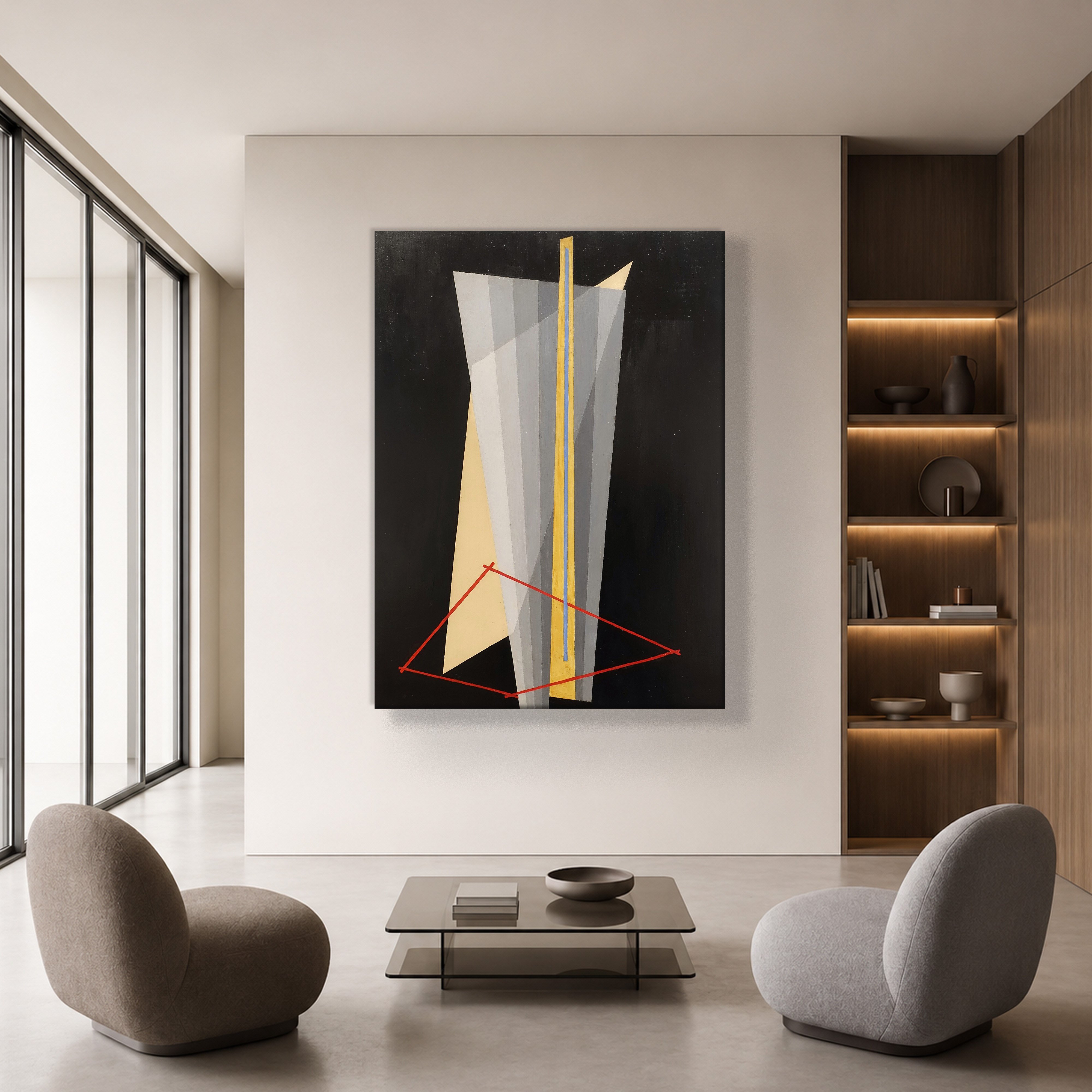 Construction (1922) Kanvas Tablo – László Moholy-Nagy Bauhaus Soyut Geometrik Modern Sanat Baskısı