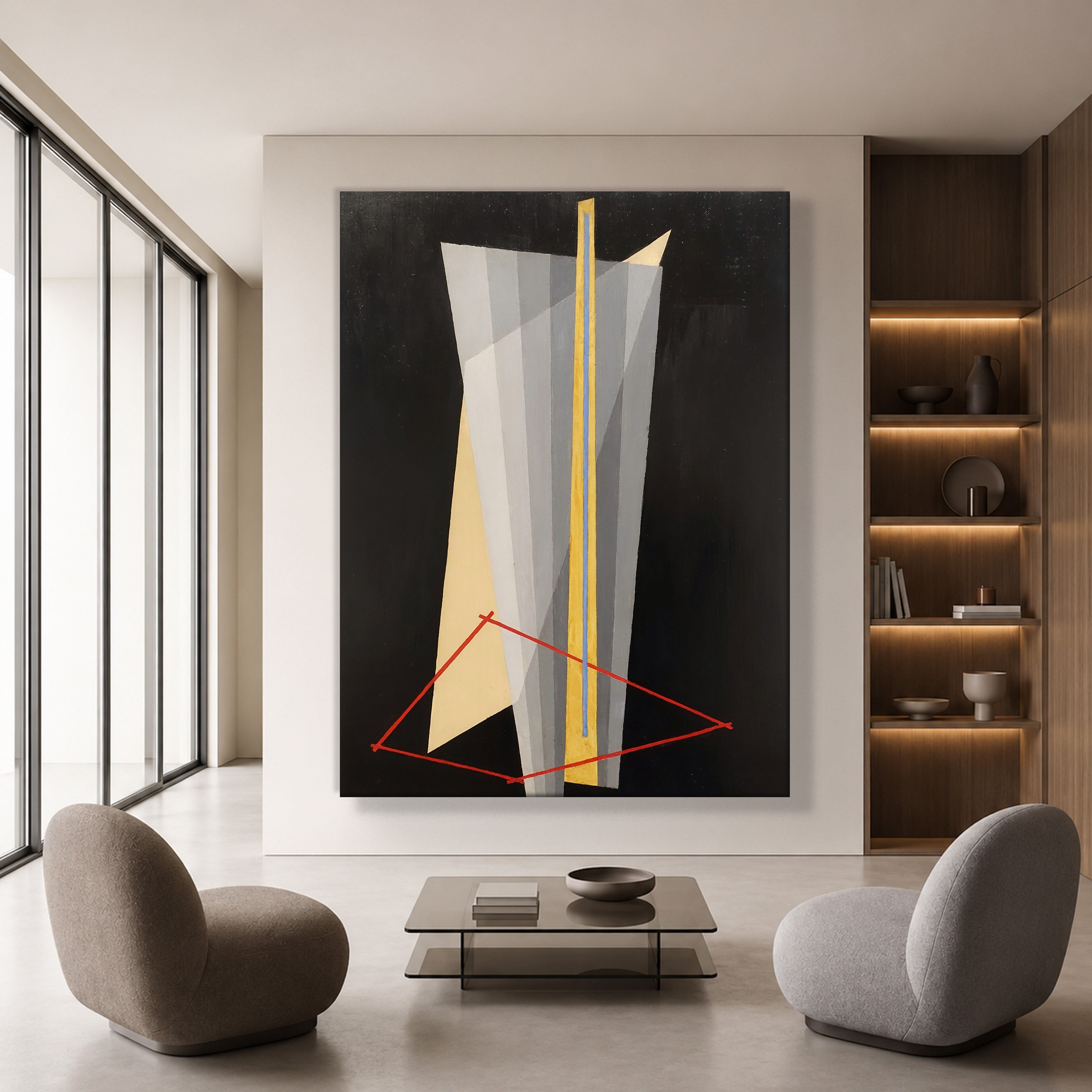 Construction (1922) Kanvas Tablo – László Moholy-Nagy Bauhaus Soyut Geometrik Modern Sanat Baskısı