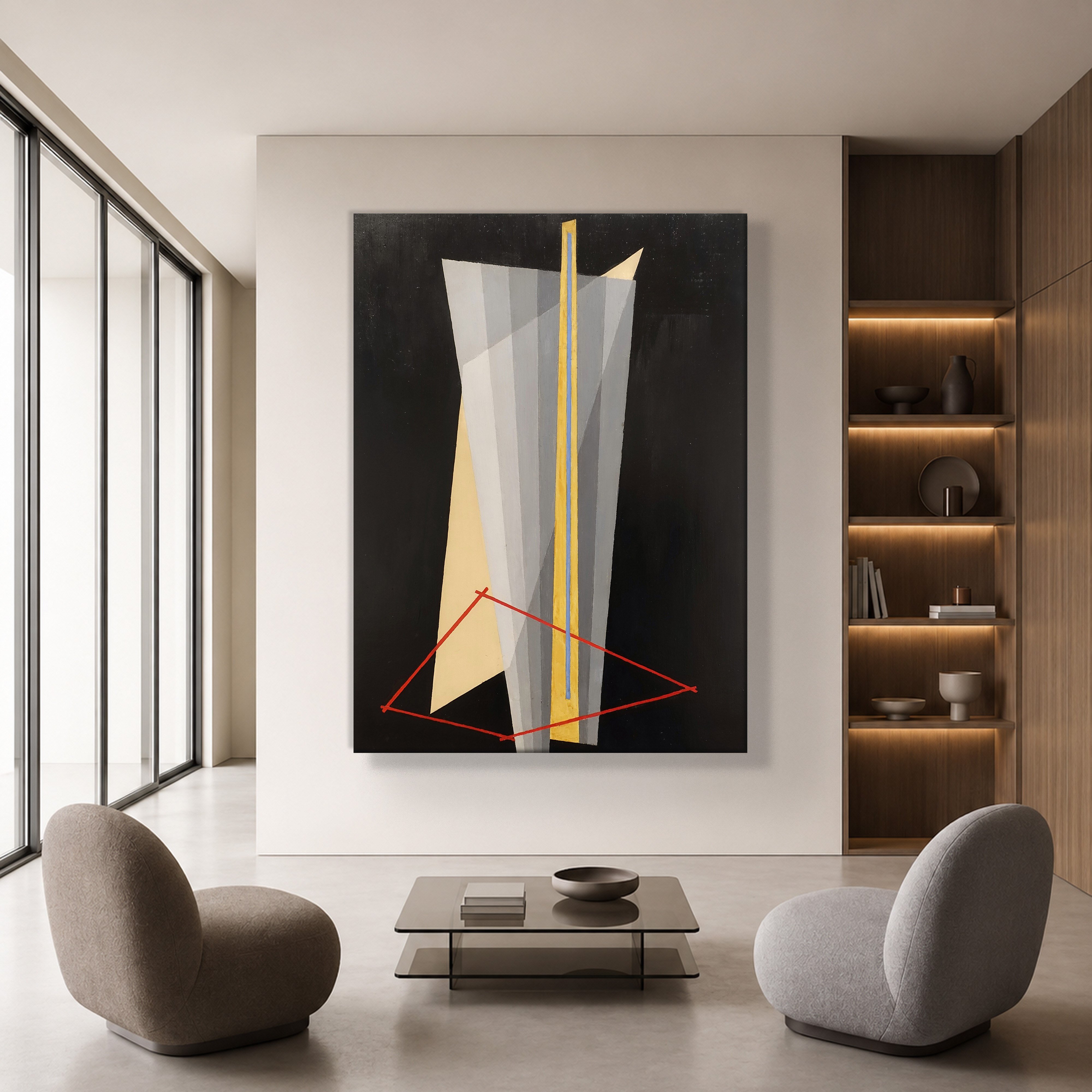 Construction (1922) Kanvas Tablo – László Moholy-Nagy Bauhaus Soyut Geometrik Modern Sanat Baskısı