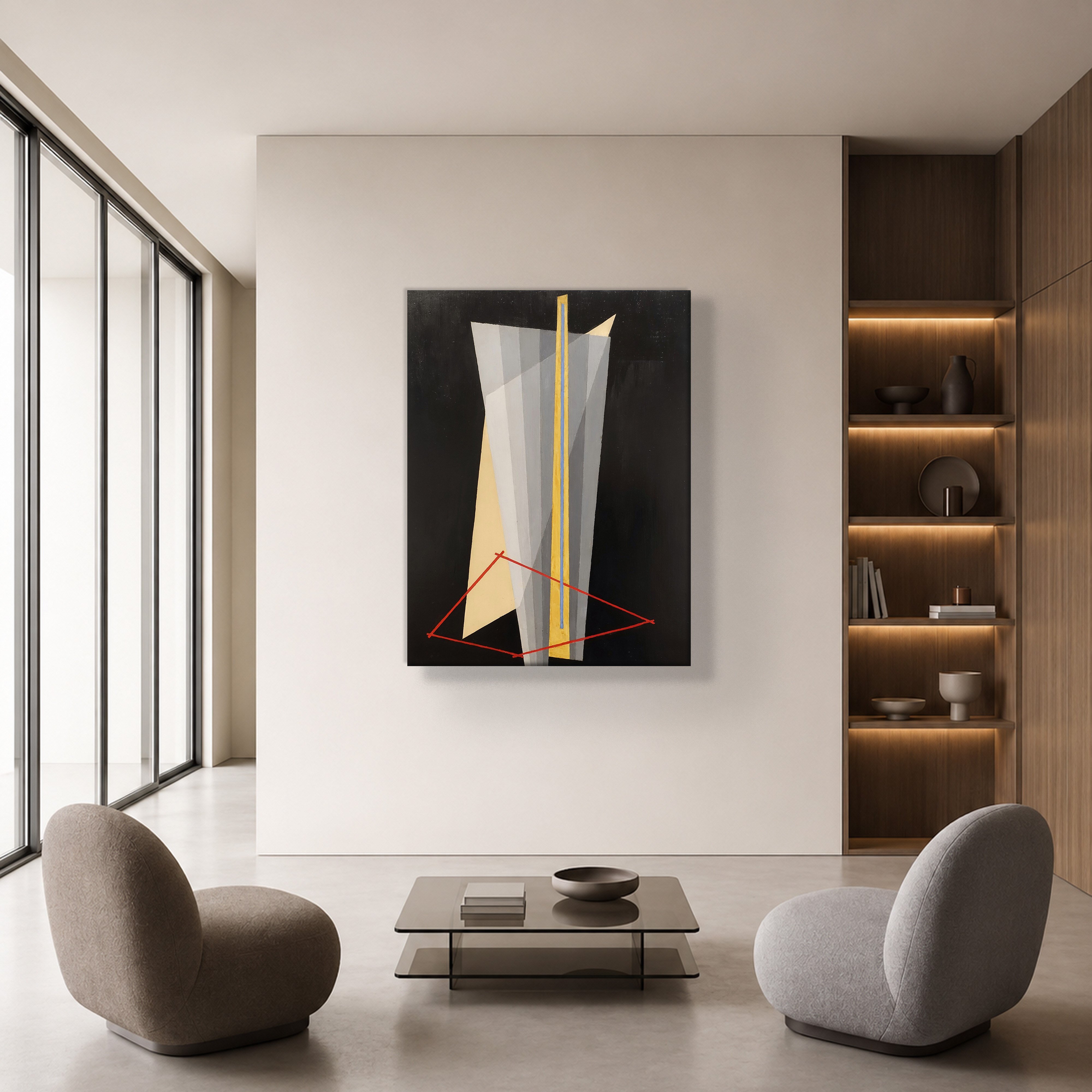 Construction (1922) Kanvas Tablo – László Moholy-Nagy Bauhaus Soyut Geometrik Modern Sanat Baskısı