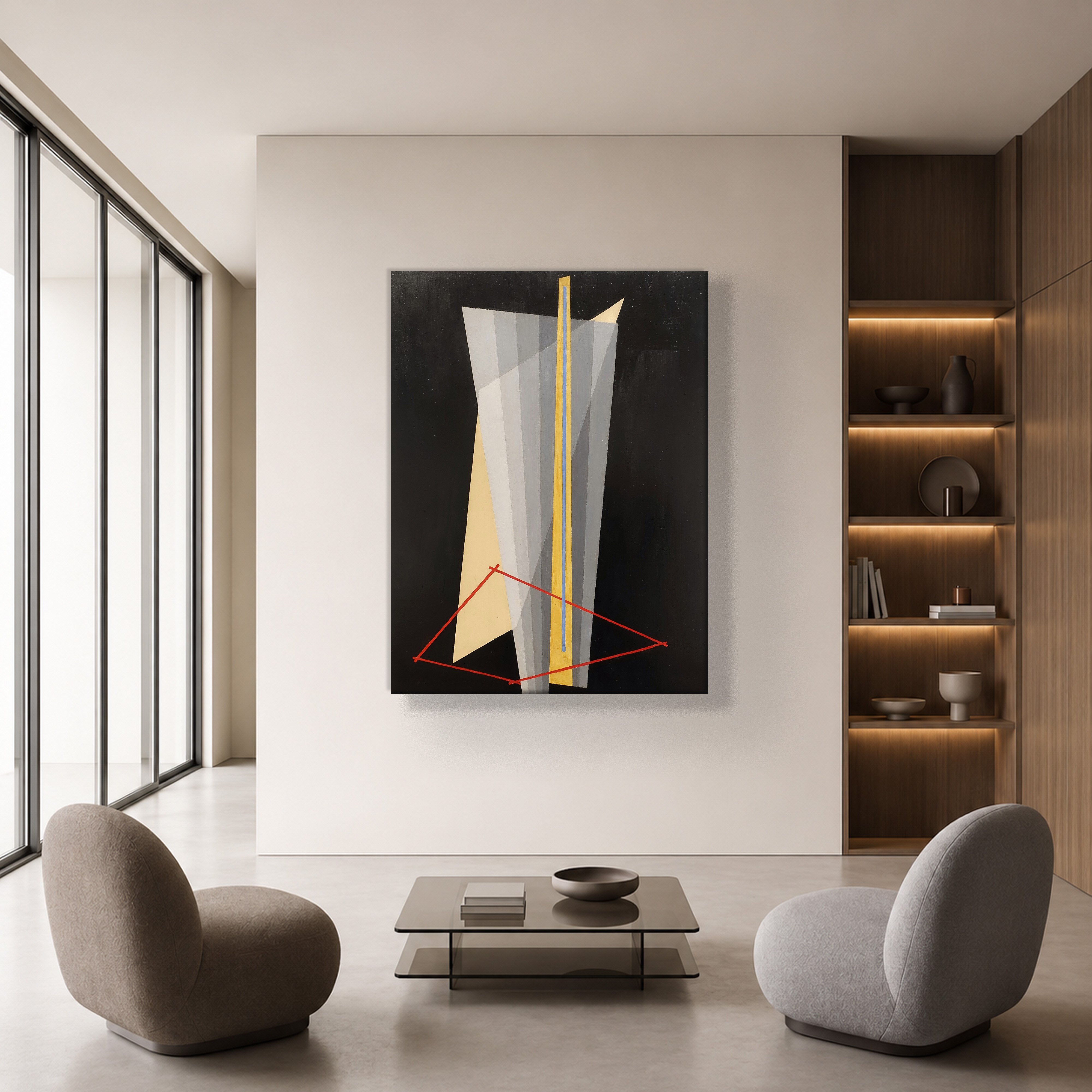 Construction (1922) Kanvas Tablo – László Moholy-Nagy Bauhaus Soyut Geometrik Modern Sanat Baskısı