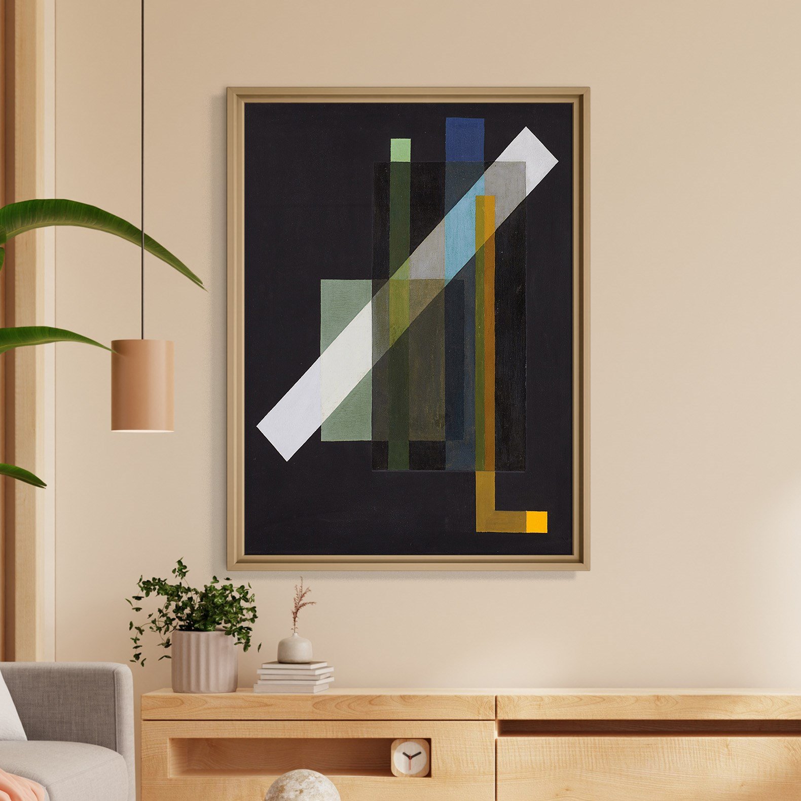 Construction (1924) Kanvas Tablo – László Moholy-Nagy Bauhaus Soyut Geometrik Modern Sanat Baskısı