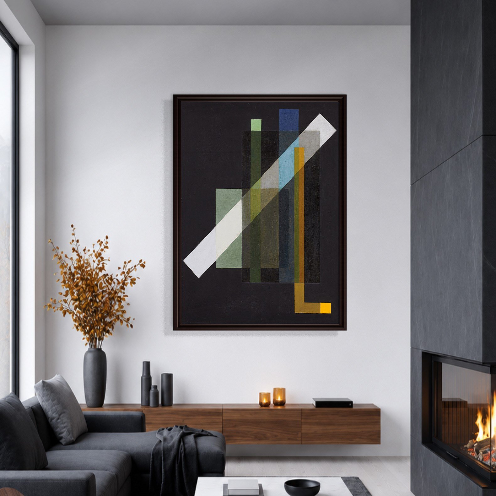 Construction (1924) Kanvas Tablo – László Moholy-Nagy Bauhaus Soyut Geometrik Modern Sanat Baskısı
