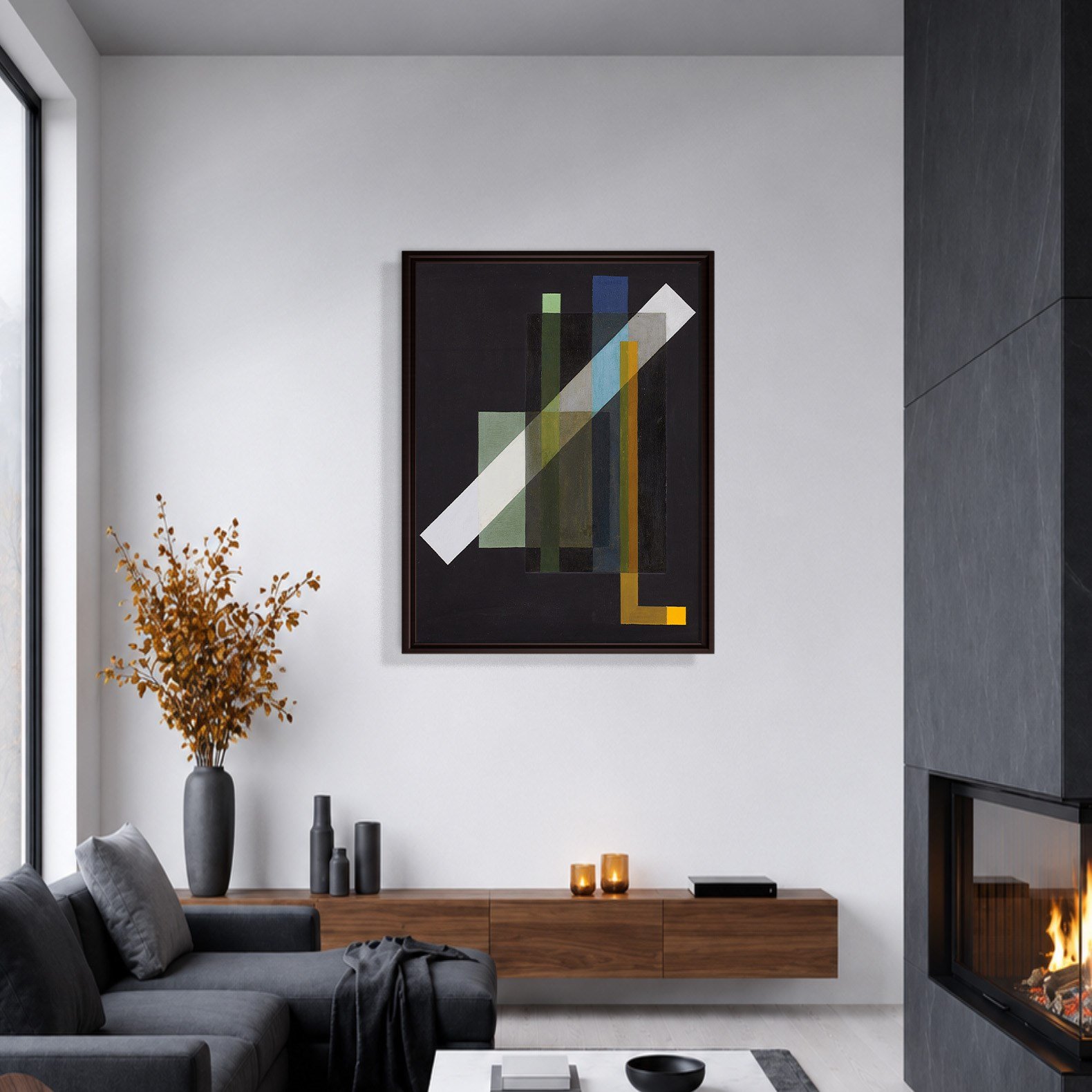Construction (1924) Kanvas Tablo – László Moholy-Nagy Bauhaus Soyut Geometrik Modern Sanat Baskısı