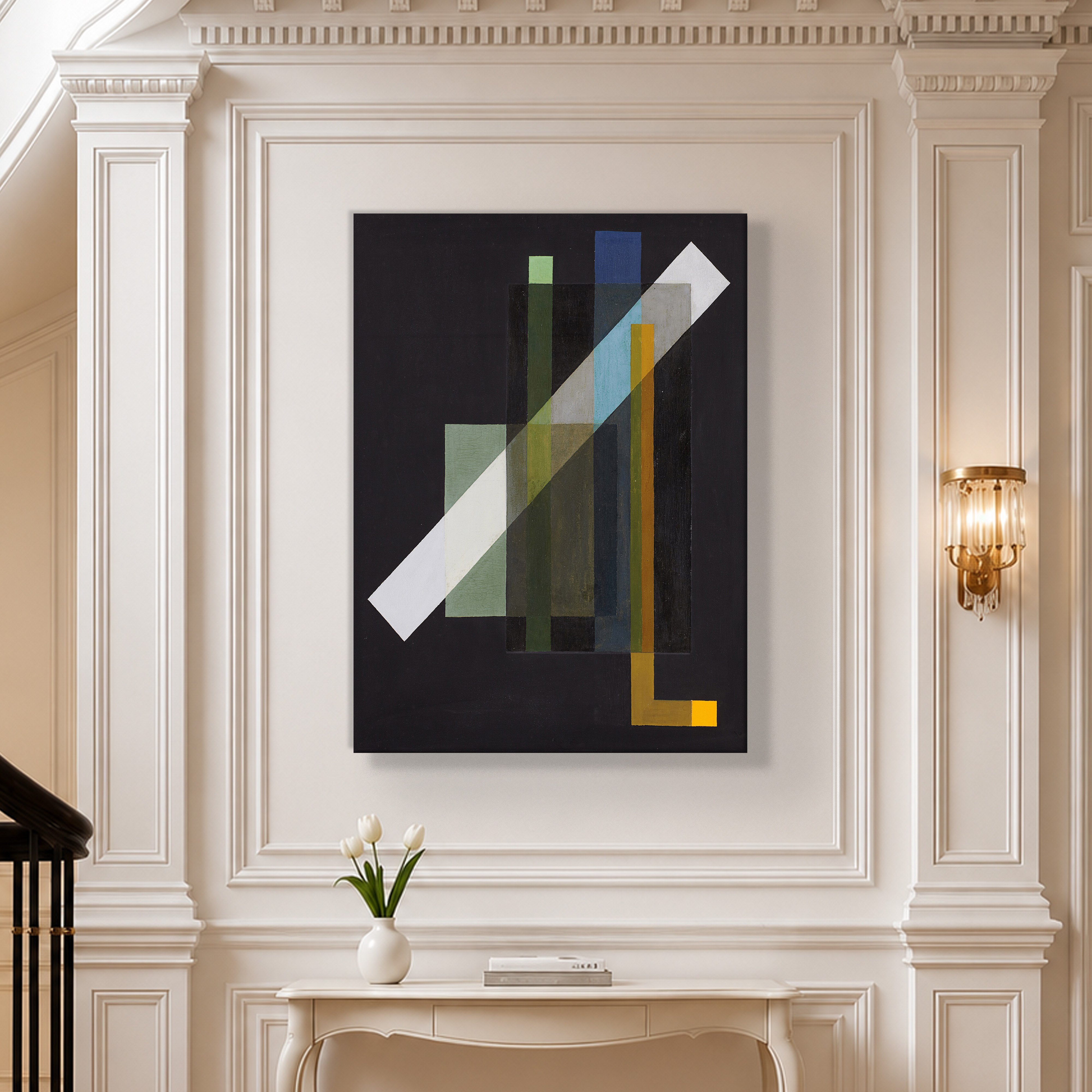 Construction (1924) Kanvas Tablo – László Moholy-Nagy Bauhaus Soyut Geometrik Modern Sanat Baskısı