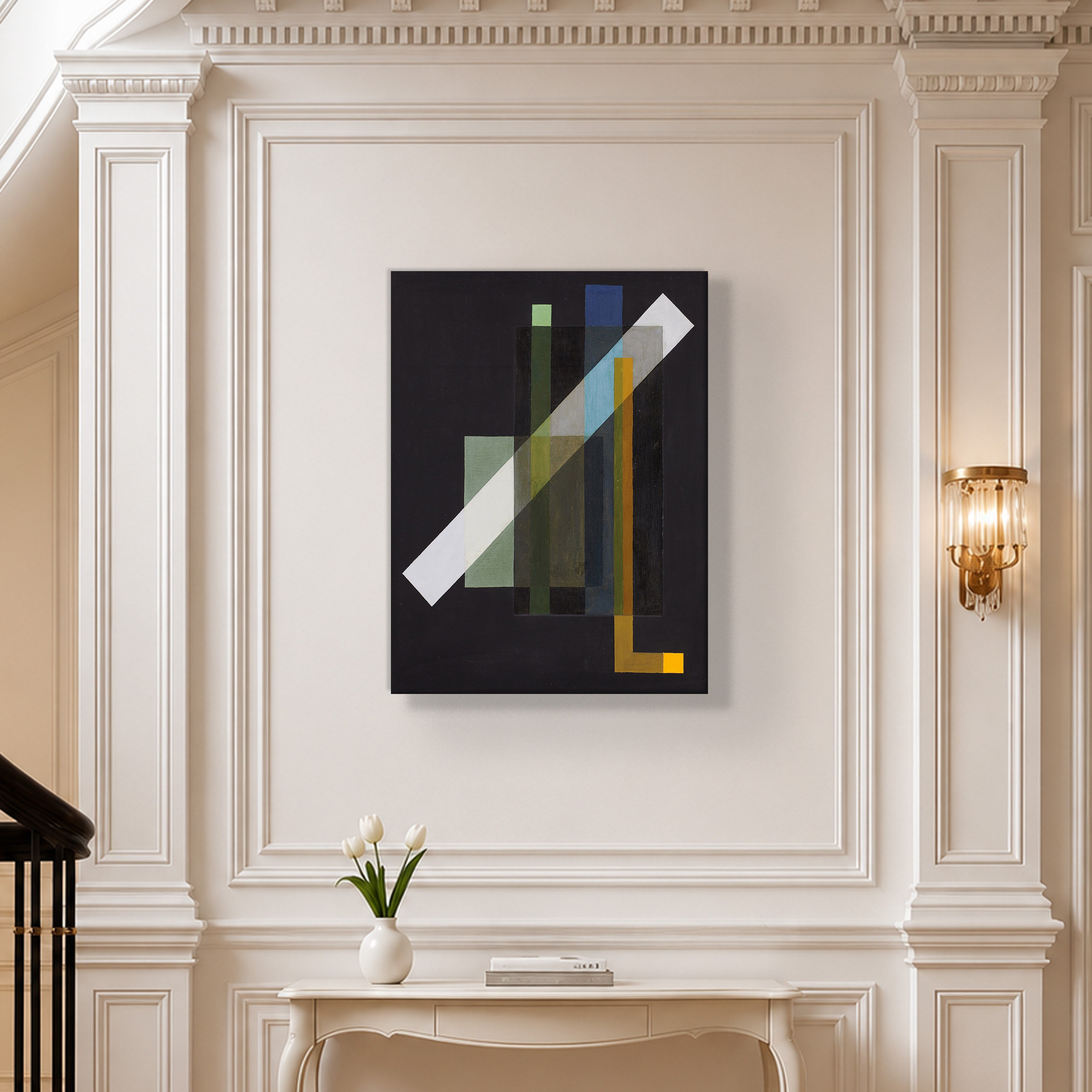 Construction (1924) Kanvas Tablo – László Moholy-Nagy Bauhaus Soyut Geometrik Modern Sanat Baskısı