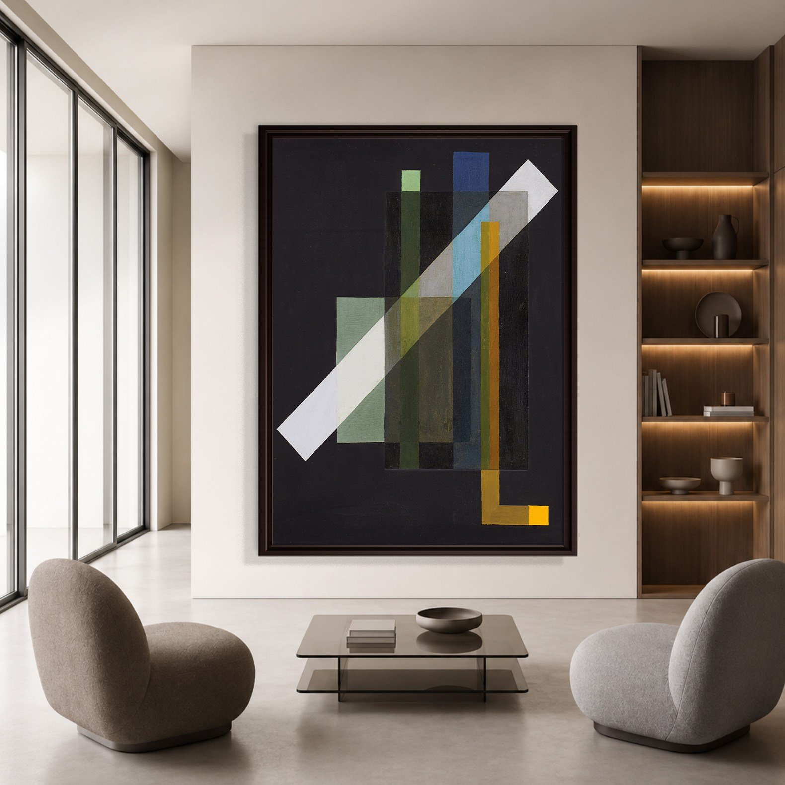 Construction (1924) Kanvas Tablo – László Moholy-Nagy Bauhaus Soyut Geometrik Modern Sanat Baskısı