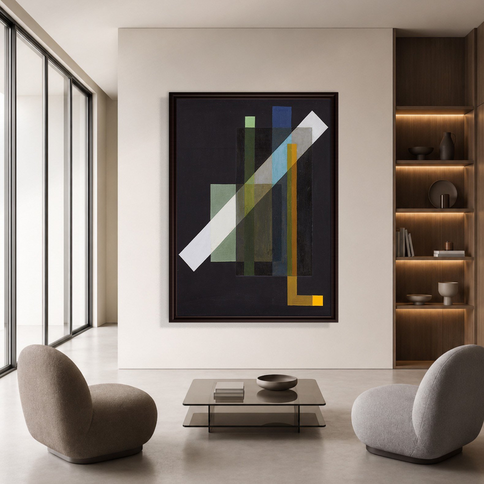 Construction (1924) Kanvas Tablo – László Moholy-Nagy Bauhaus Soyut Geometrik Modern Sanat Baskısı