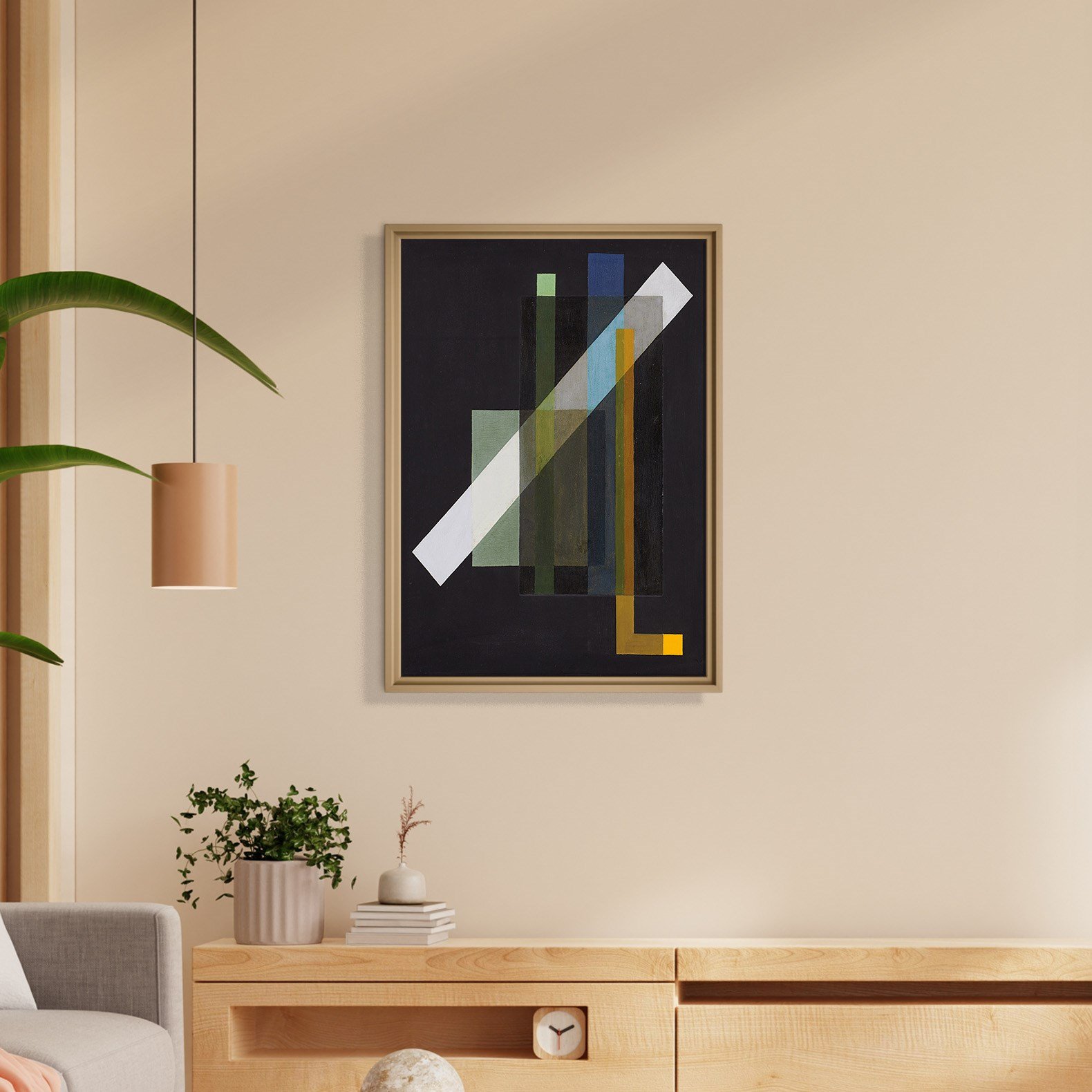 Construction (1924) Kanvas Tablo – László Moholy-Nagy Bauhaus Soyut Geometrik Modern Sanat Baskısı