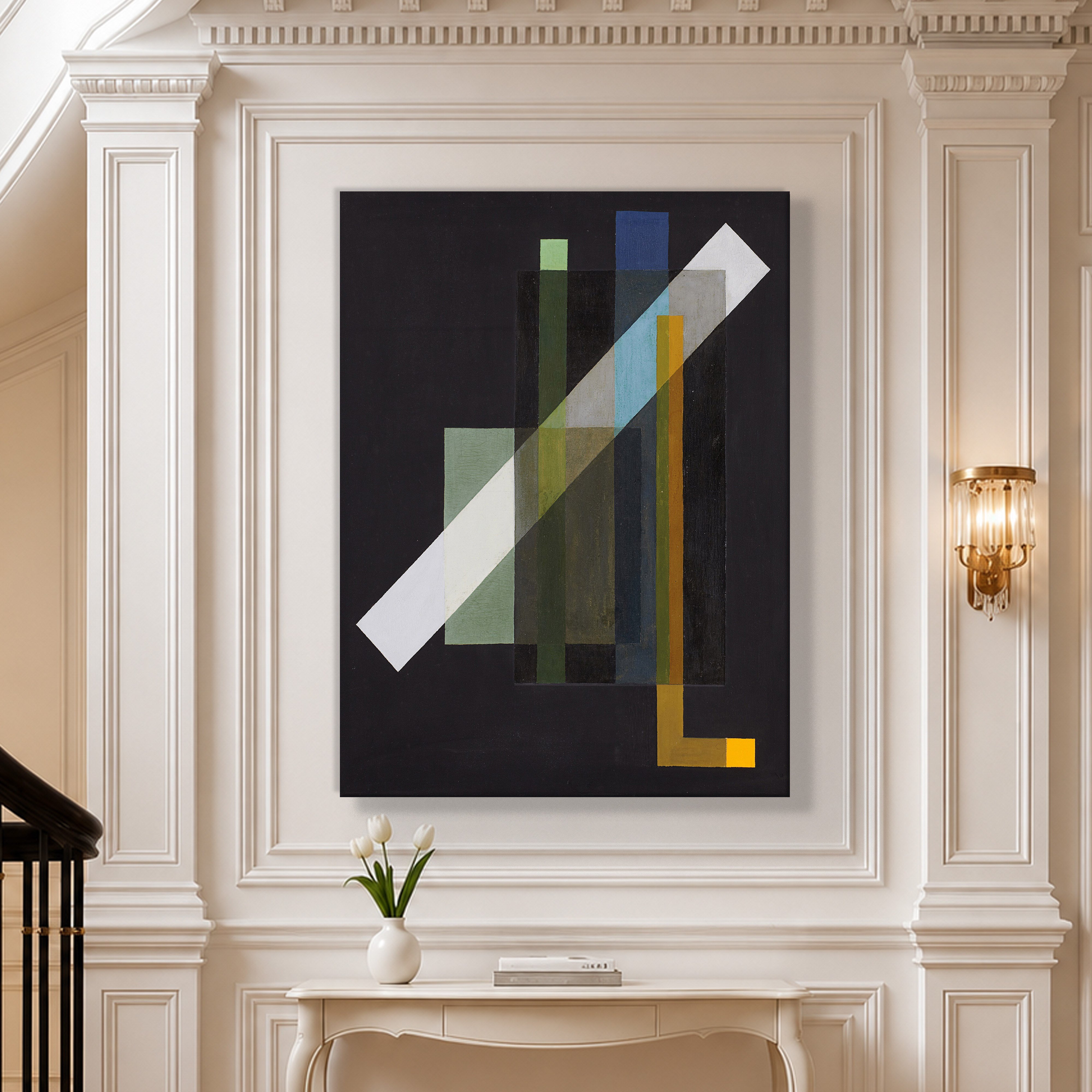 Construction (1924) Kanvas Tablo – László Moholy-Nagy Bauhaus Soyut Geometrik Modern Sanat Baskısı
