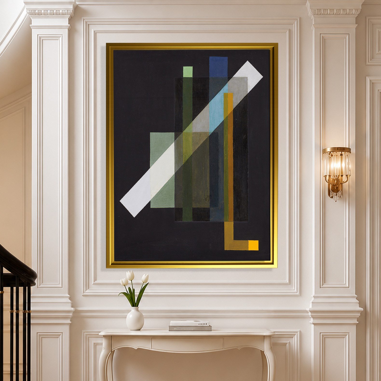 Construction (1924) Kanvas Tablo – László Moholy-Nagy Bauhaus Soyut Geometrik Modern Sanat Baskısı