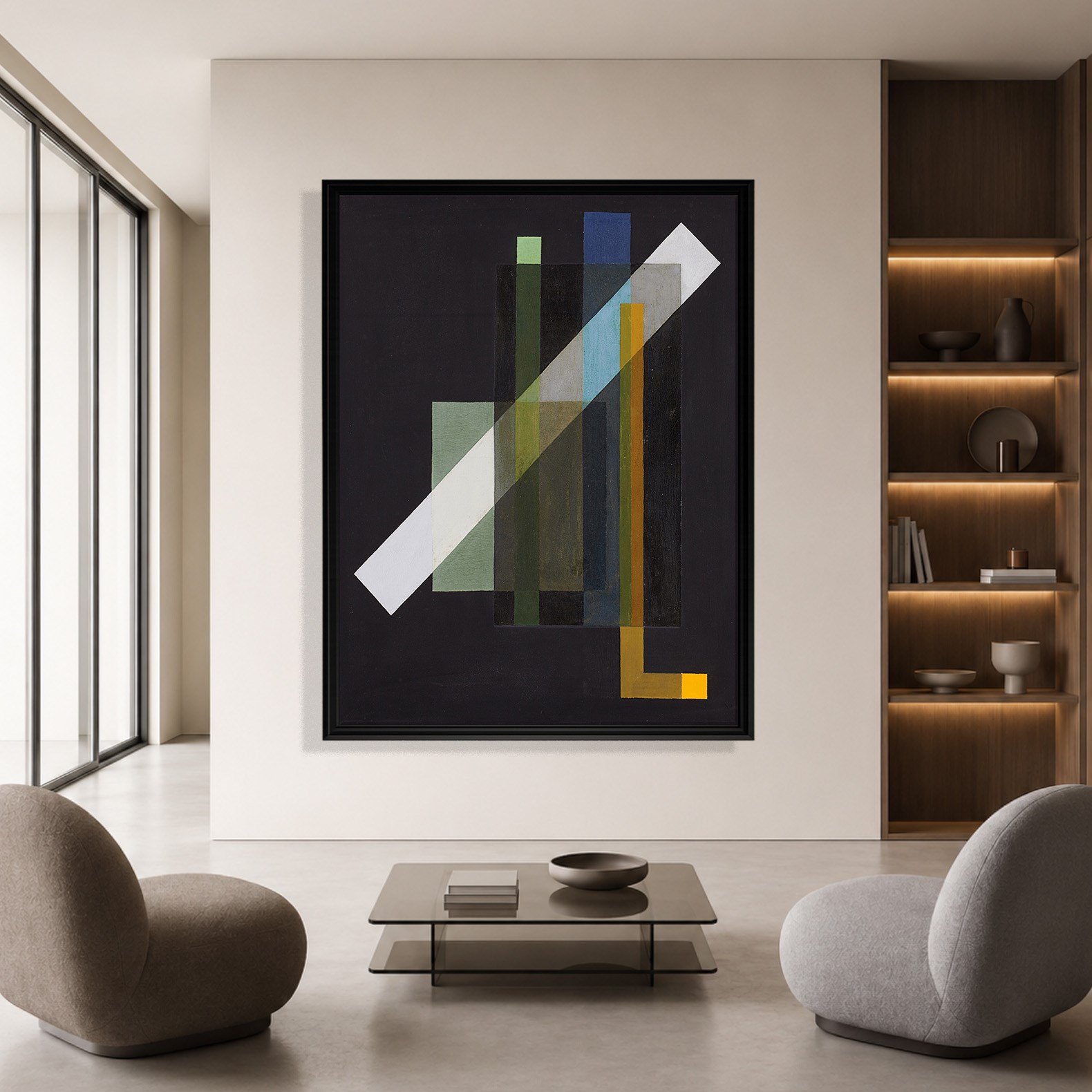 Construction (1924) Kanvas Tablo – László Moholy-Nagy Bauhaus Soyut Geometrik Modern Sanat Baskısı