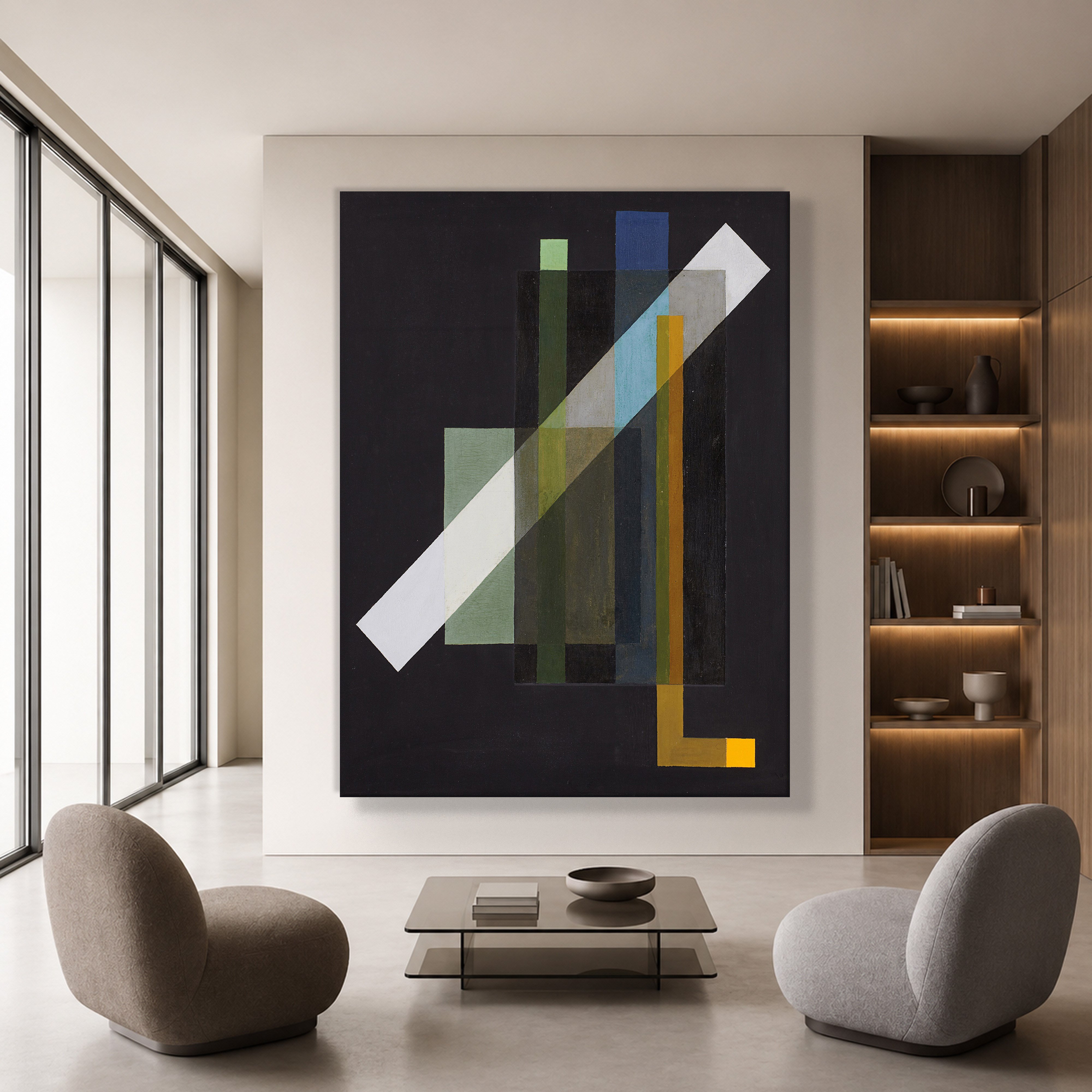 Construction (1924) Kanvas Tablo – László Moholy-Nagy Bauhaus Soyut Geometrik Modern Sanat Baskısı