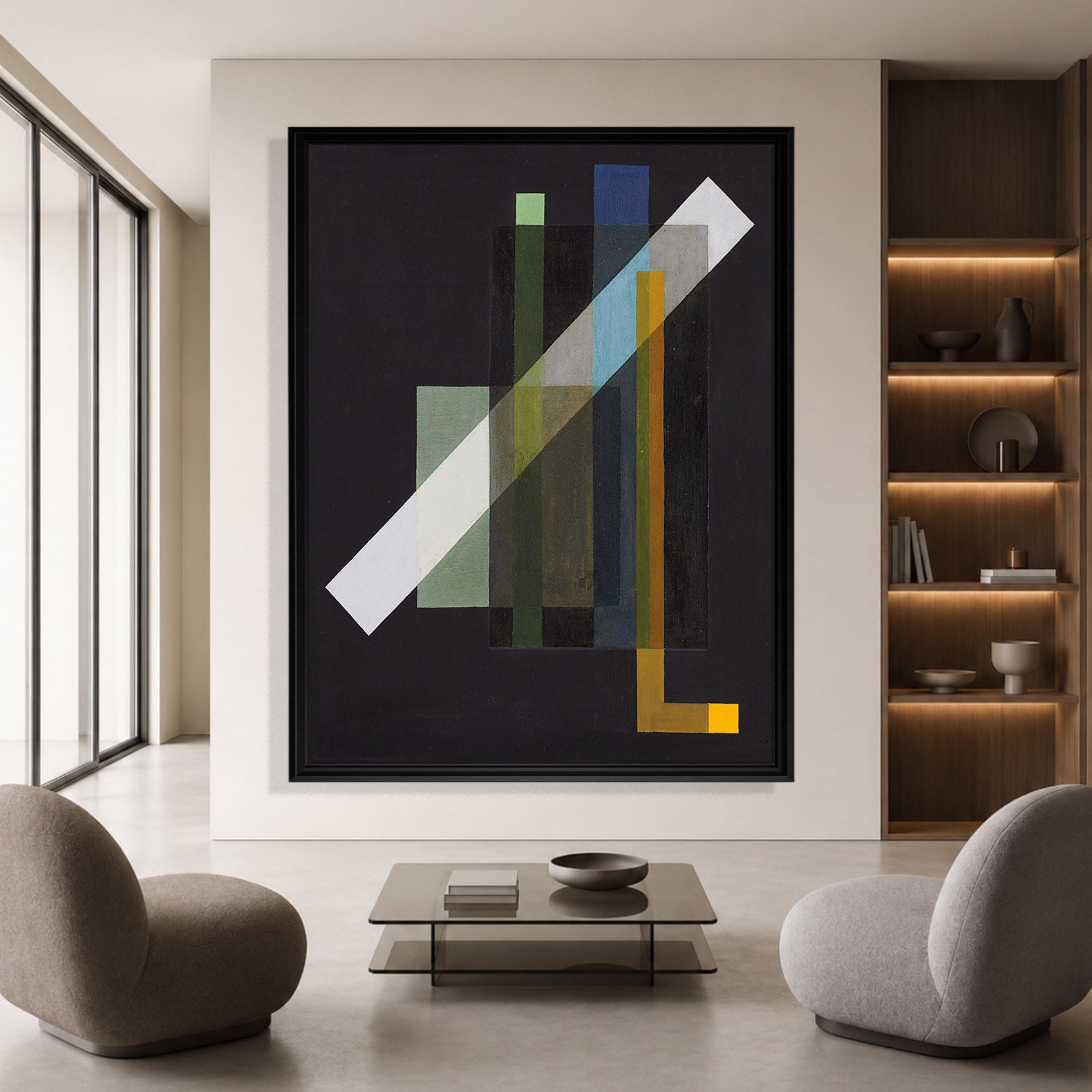 Construction (1924) Kanvas Tablo – László Moholy-Nagy Bauhaus Soyut Geometrik Modern Sanat Baskısı