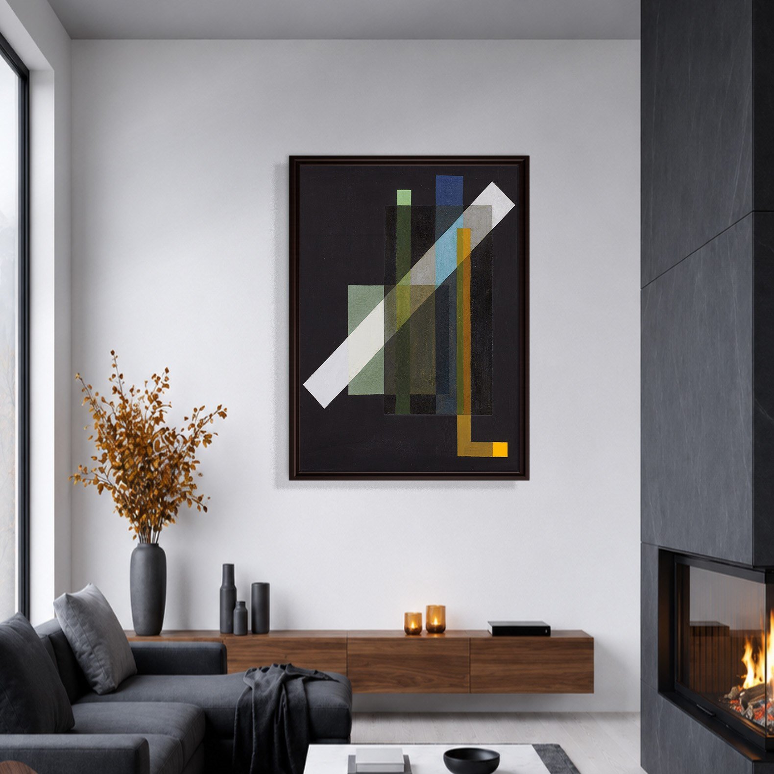 Construction (1924) Kanvas Tablo – László Moholy-Nagy Bauhaus Soyut Geometrik Modern Sanat Baskısı