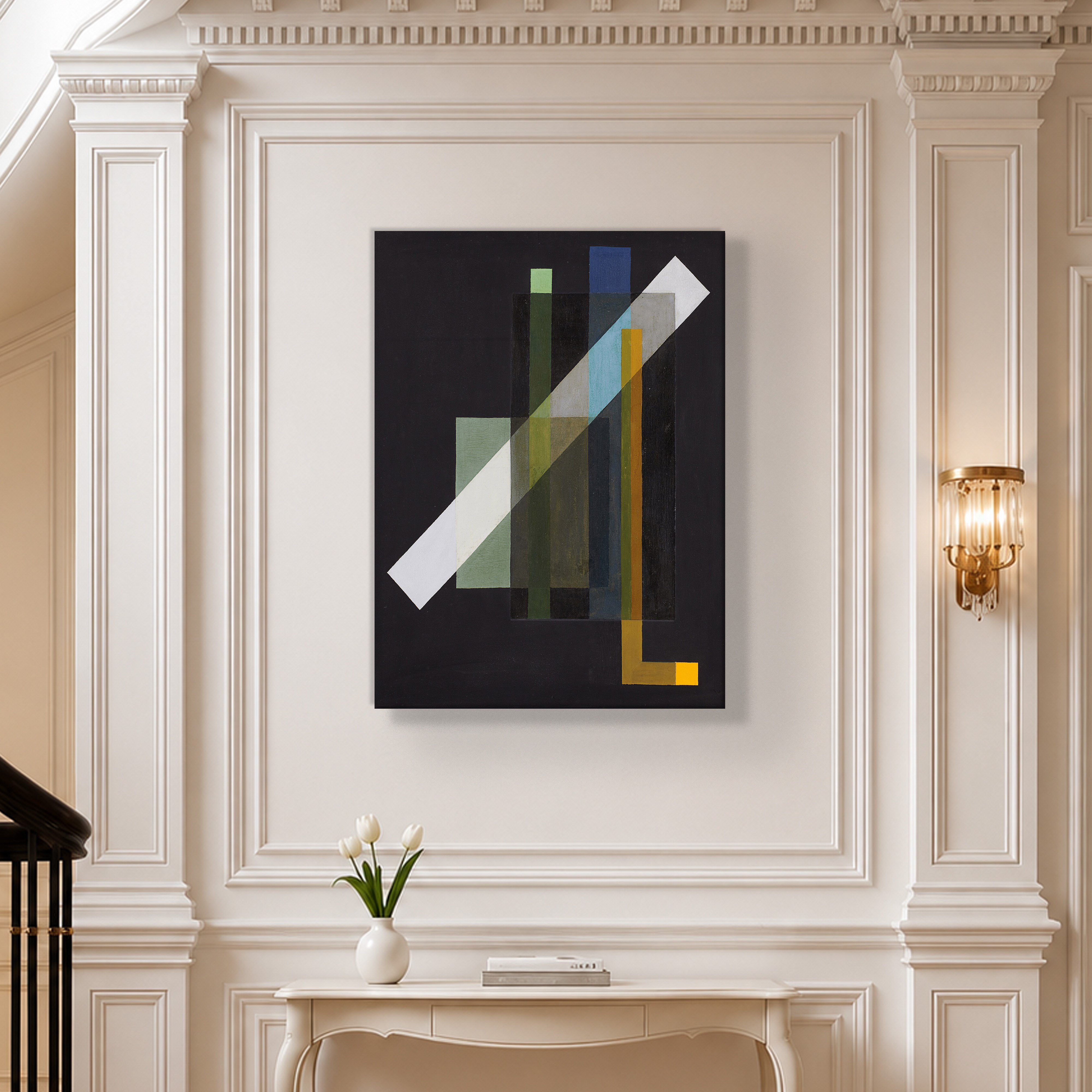 Construction (1924) Kanvas Tablo – László Moholy-Nagy Bauhaus Soyut Geometrik Modern Sanat Baskısı