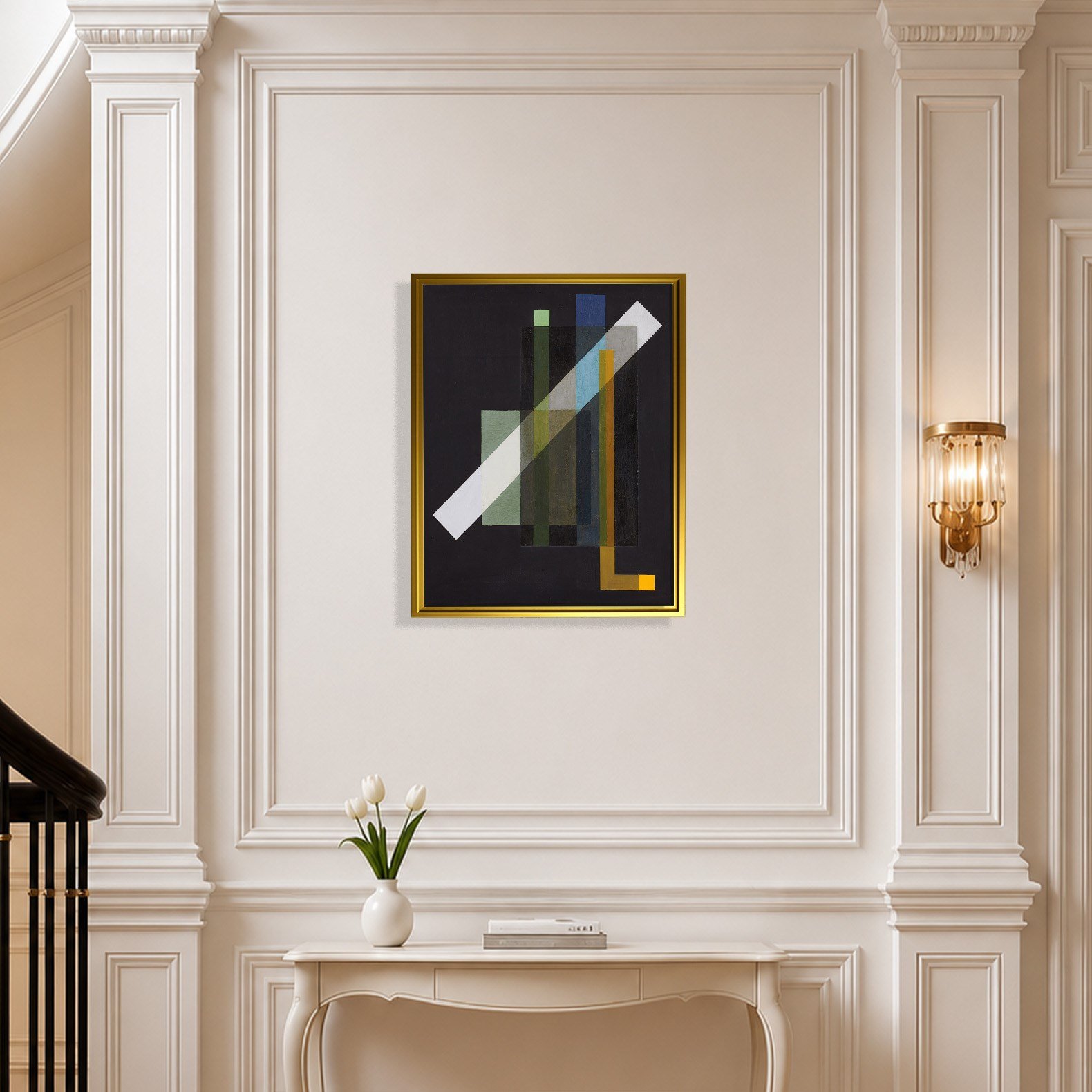 Construction (1924) Kanvas Tablo – László Moholy-Nagy Bauhaus Soyut Geometrik Modern Sanat Baskısı
