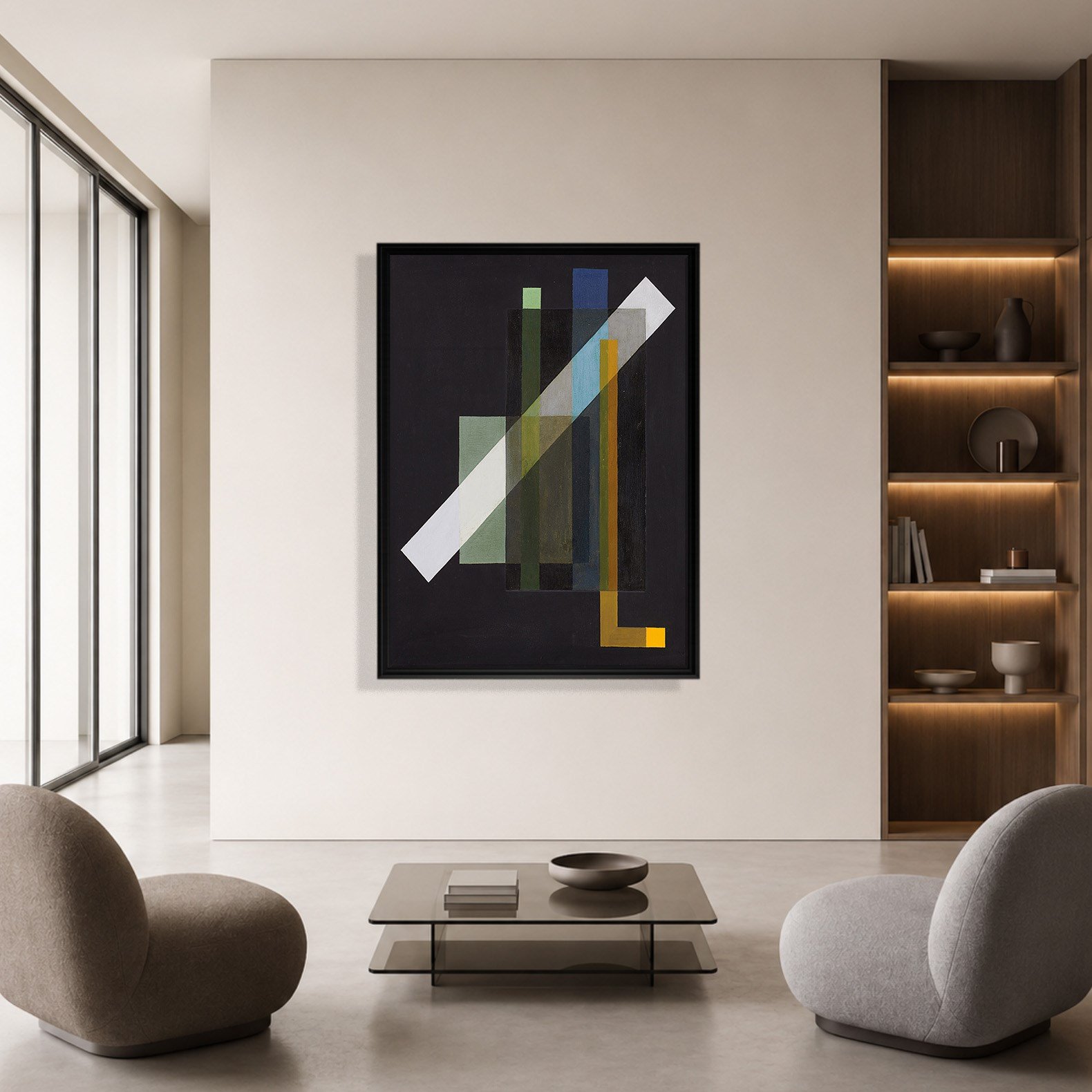 Construction (1924) Kanvas Tablo – László Moholy-Nagy Bauhaus Soyut Geometrik Modern Sanat Baskısı
