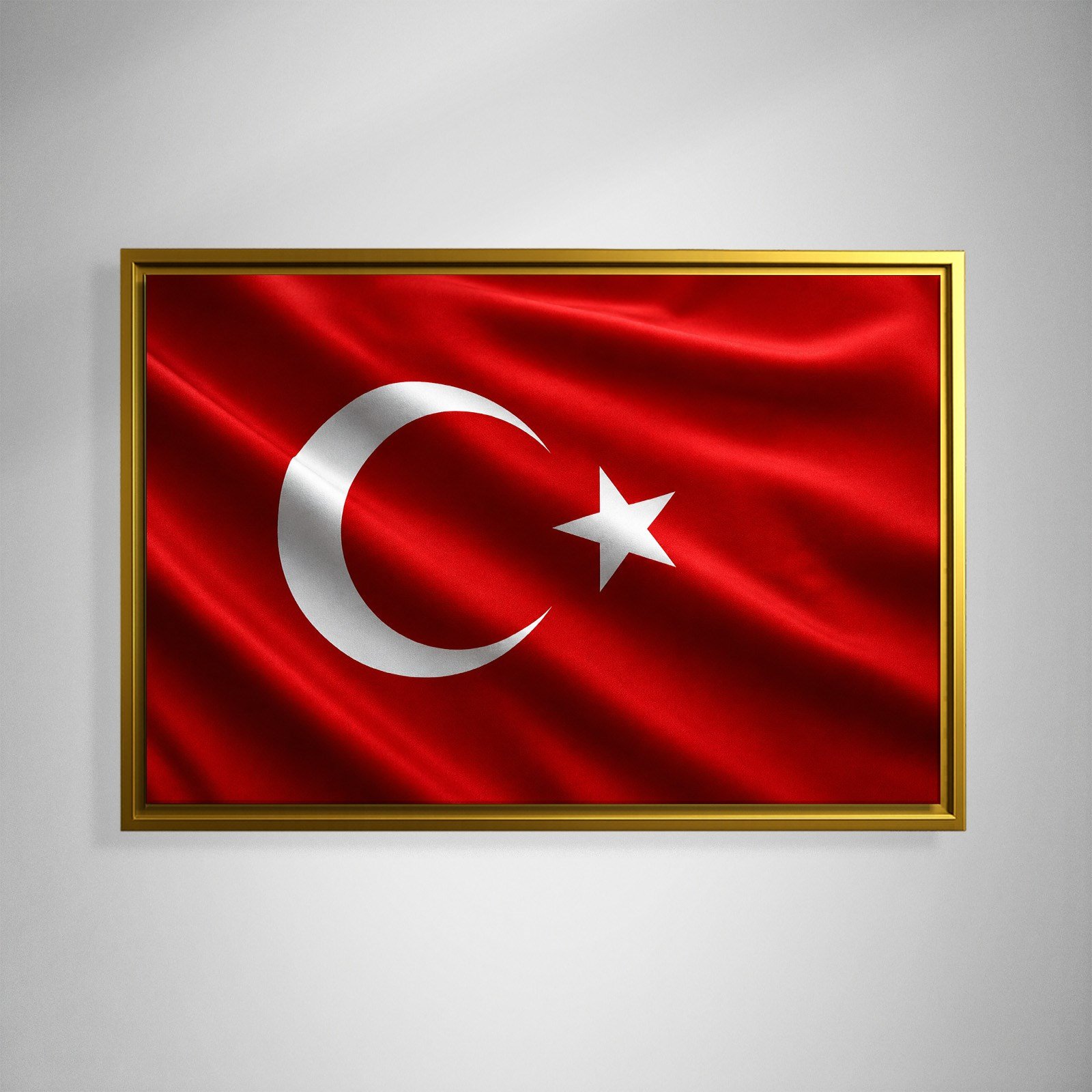 Dalgalanan Türk Bayrağı Kanvas Tablo | Premium Ay Yıldız Duvar Dekoru