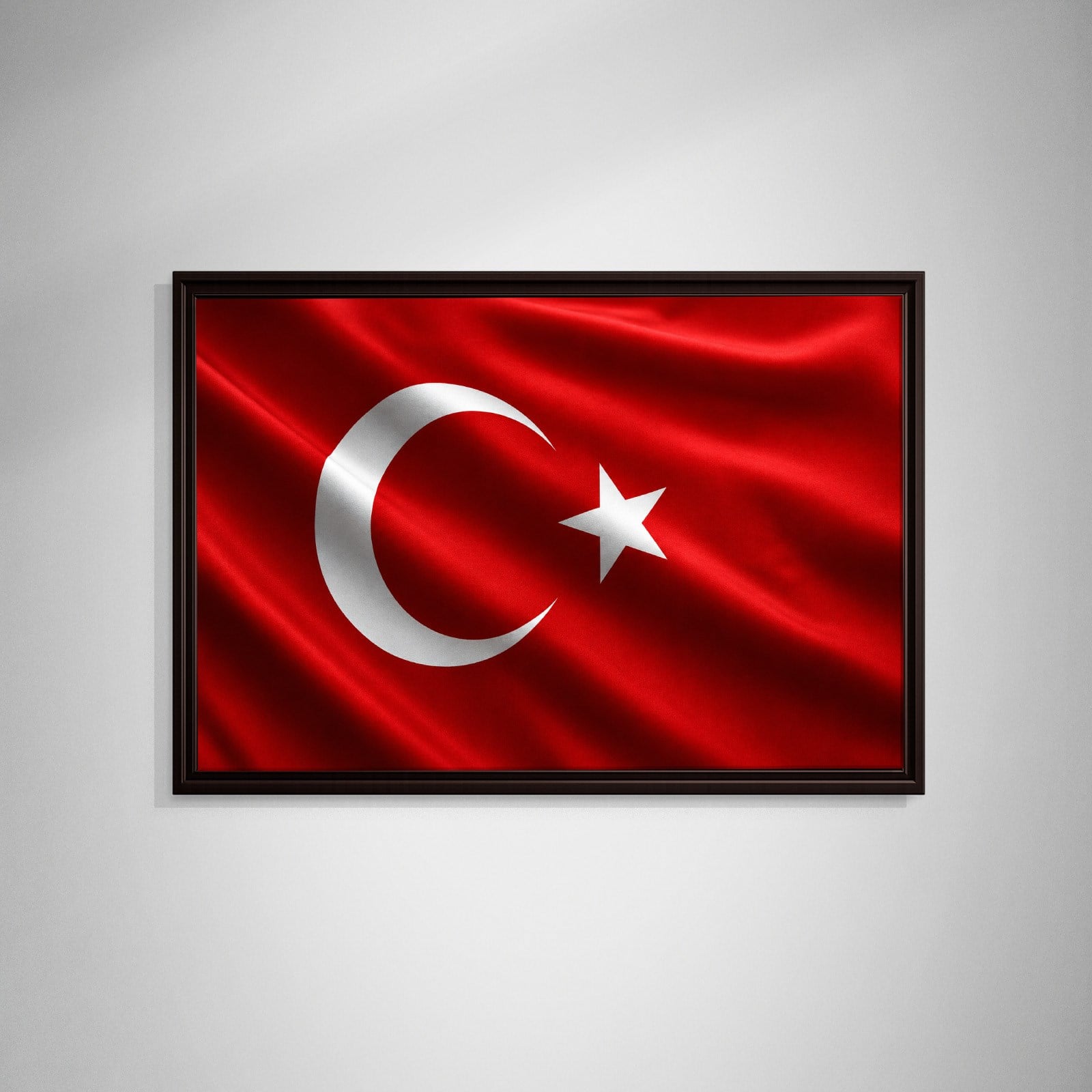 Dalgalanan Türk Bayrağı Kanvas Tablo | Premium Ay Yıldız Duvar Dekoru