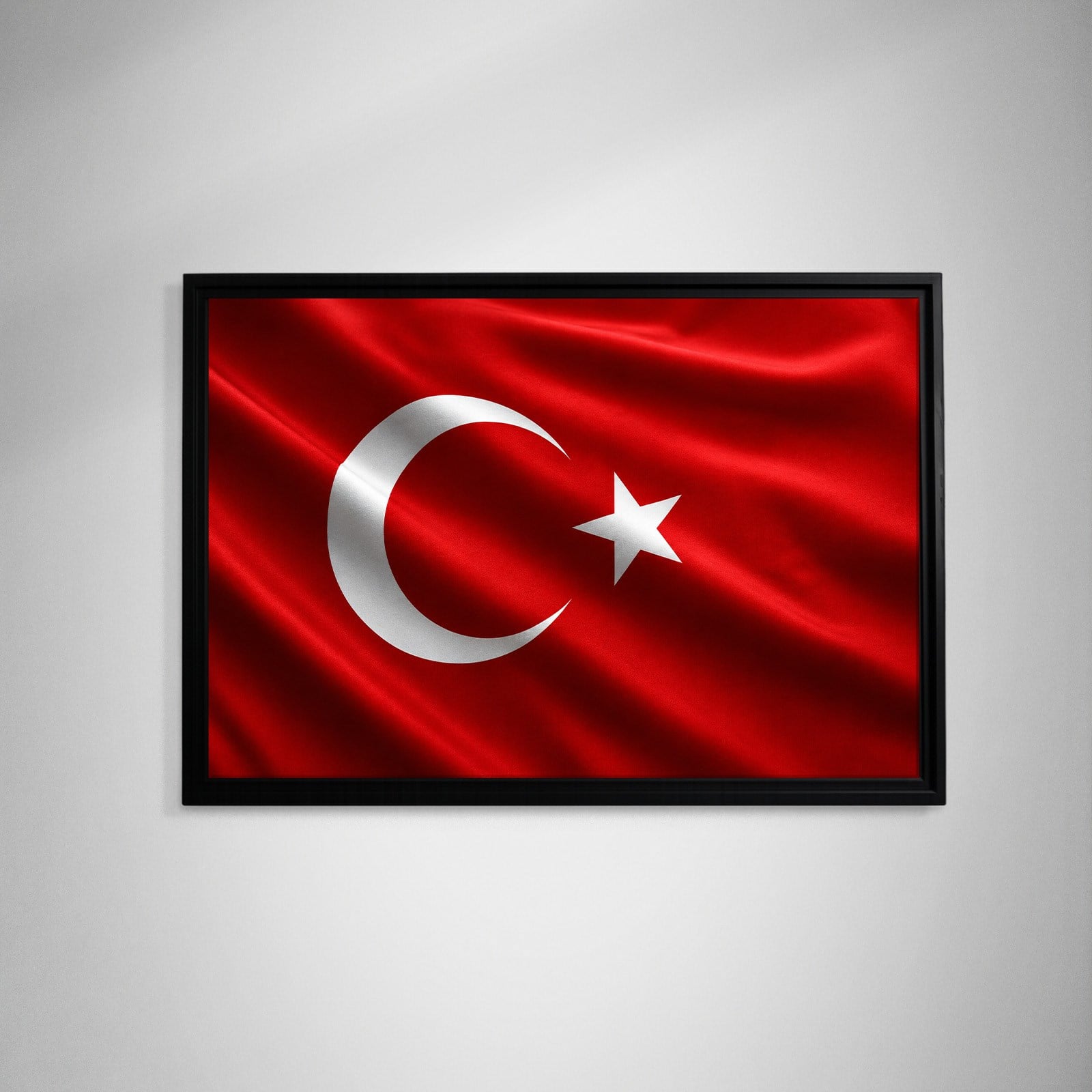 Dalgalanan Türk Bayrağı Kanvas Tablo | Premium Ay Yıldız Duvar Dekoru