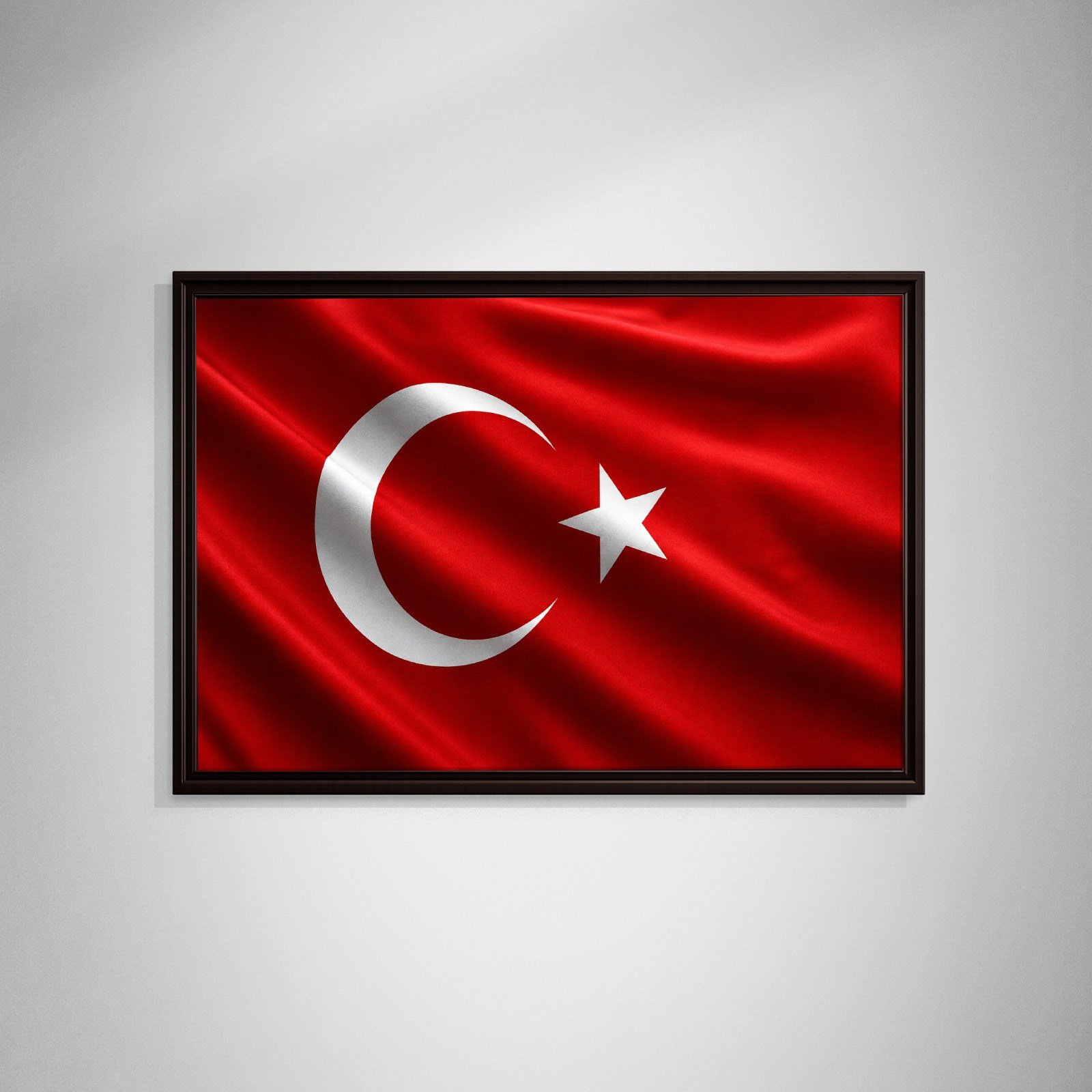 Dalgalanan Türk Bayrağı Kanvas Tablo | Premium Ay Yıldız Duvar Dekoru