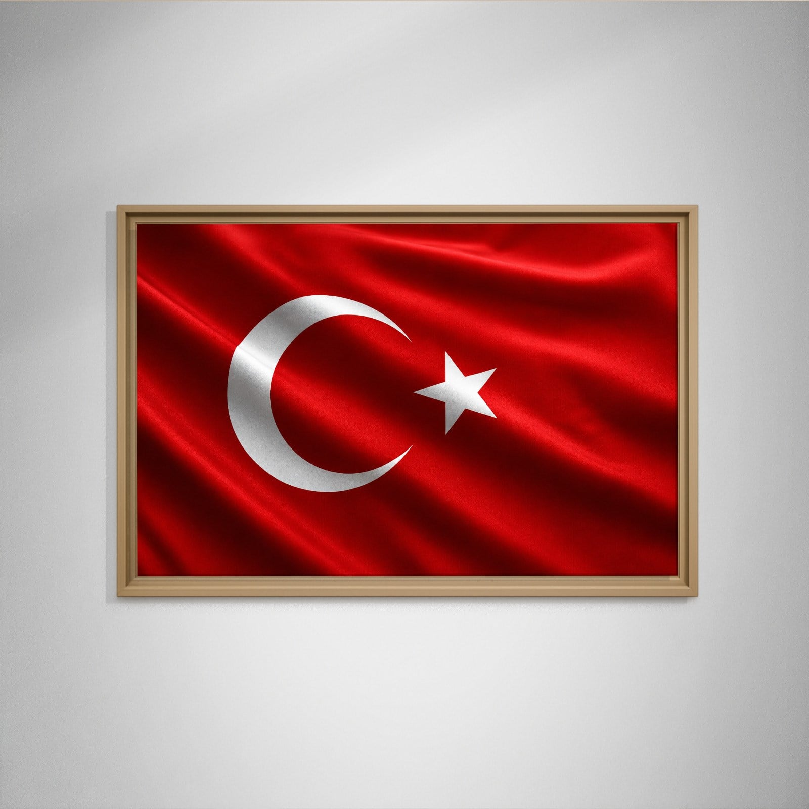 Dalgalanan Türk Bayrağı Kanvas Tablo | Premium Ay Yıldız Duvar Dekoru