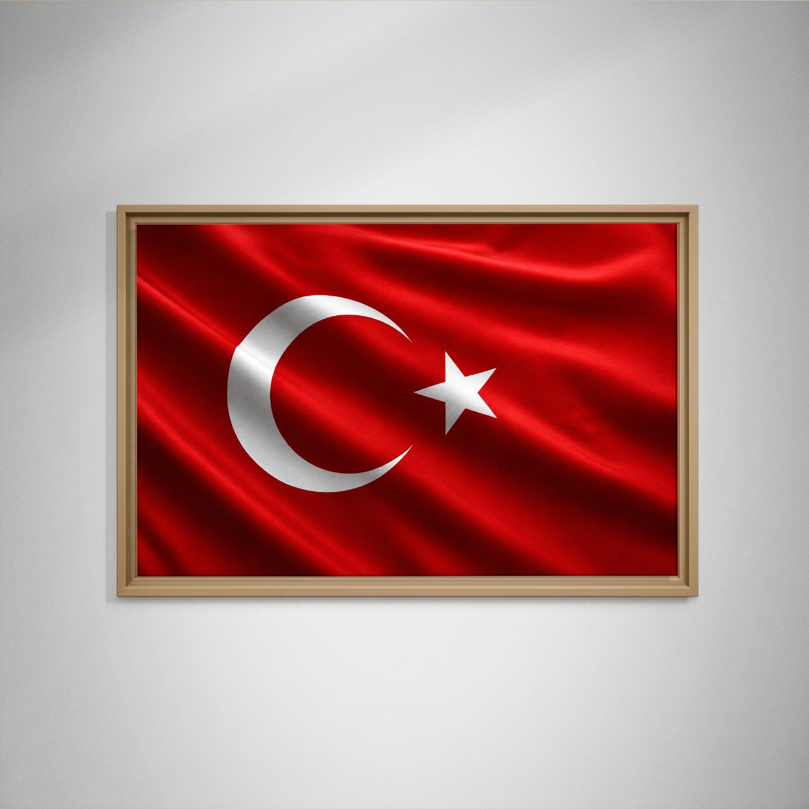 Dalgalanan Türk Bayrağı Kanvas Tablo | Premium Ay Yıldız Duvar Dekoru