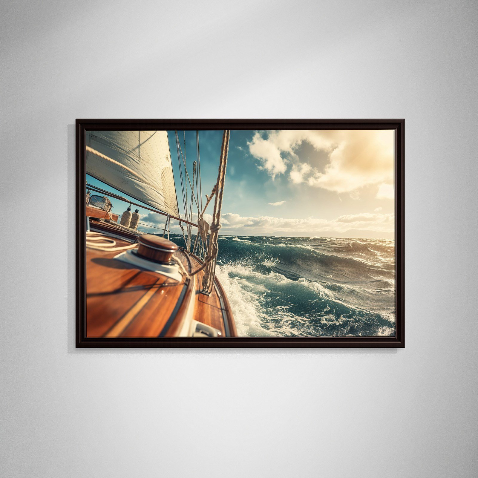 Deniz Manzarası Yelkenli Tekne Canvas Duvar Tablosu – Deniz Temalı Dekoratif Tablo