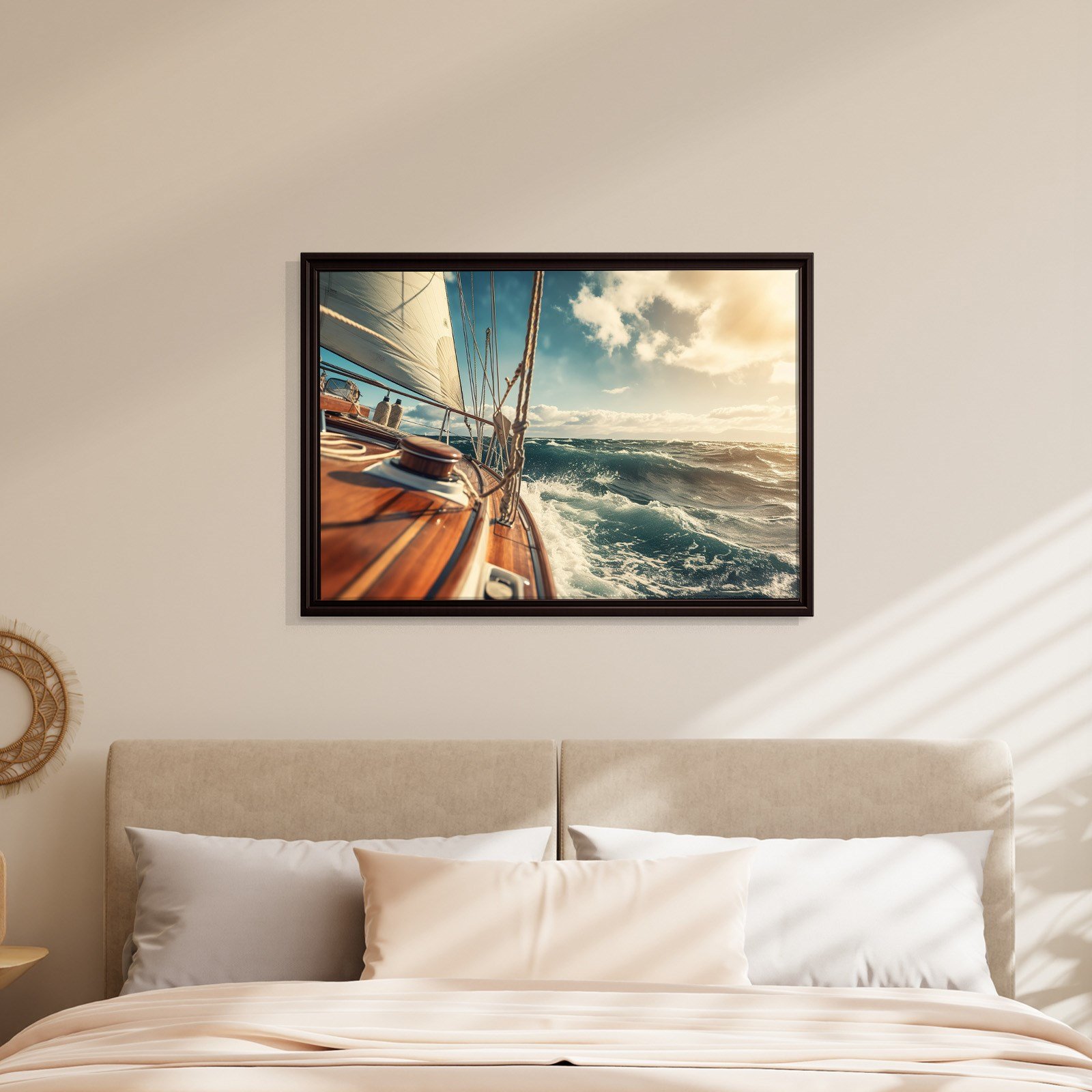 Deniz Manzarası Yelkenli Tekne Canvas Duvar Tablosu – Deniz Temalı Dekoratif Tablo